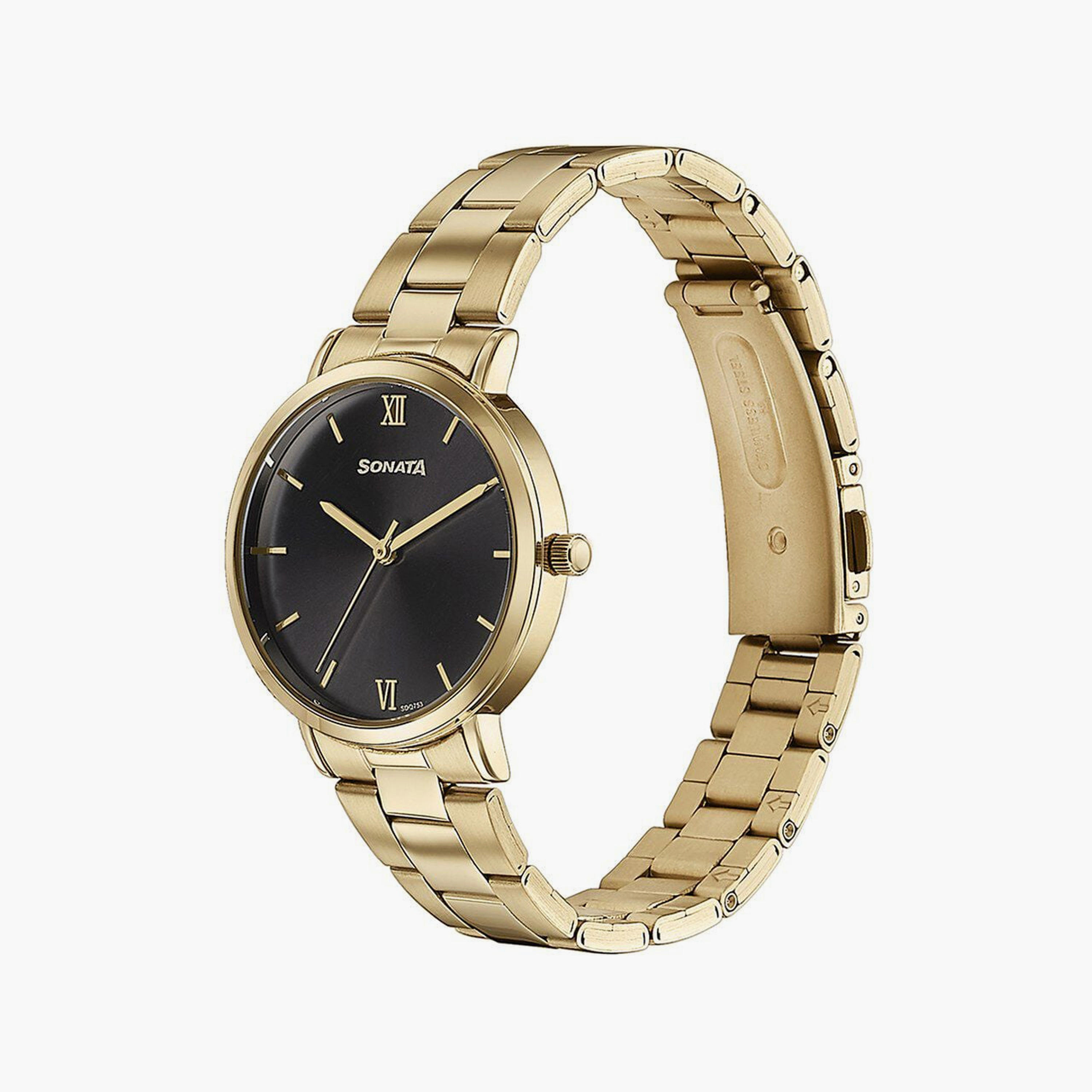 Sonata Women's 42 MM Gold Analog Stainless Steel Watch | 87071YM01-women-watchesandjewellery-watches-image-2