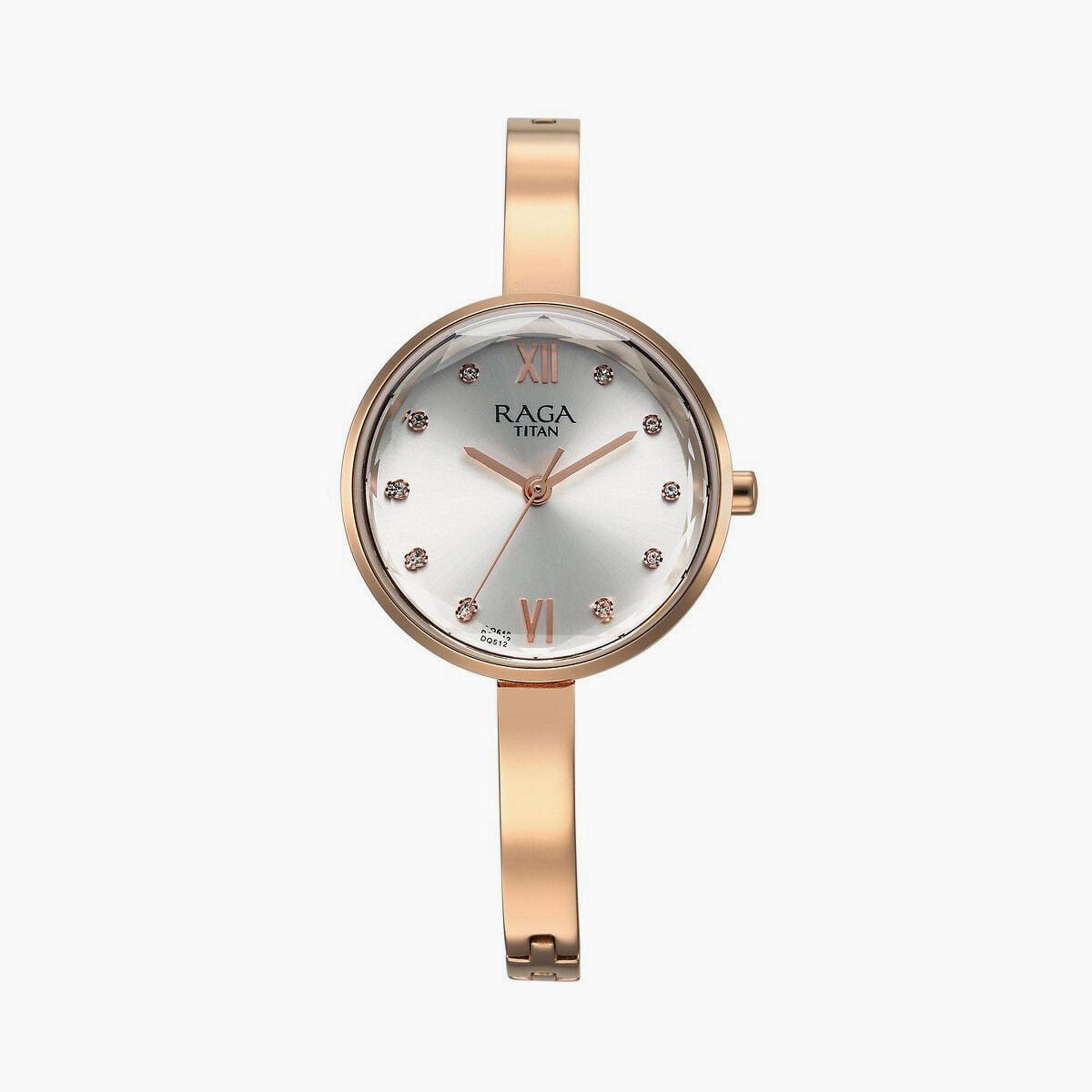ساعة يد نسائية تيتان بقطر 30 مم أنالوج ذهبية وردية ستانلس ستيل | 95271WM01-women-watchesandjewellery-watches-image-7