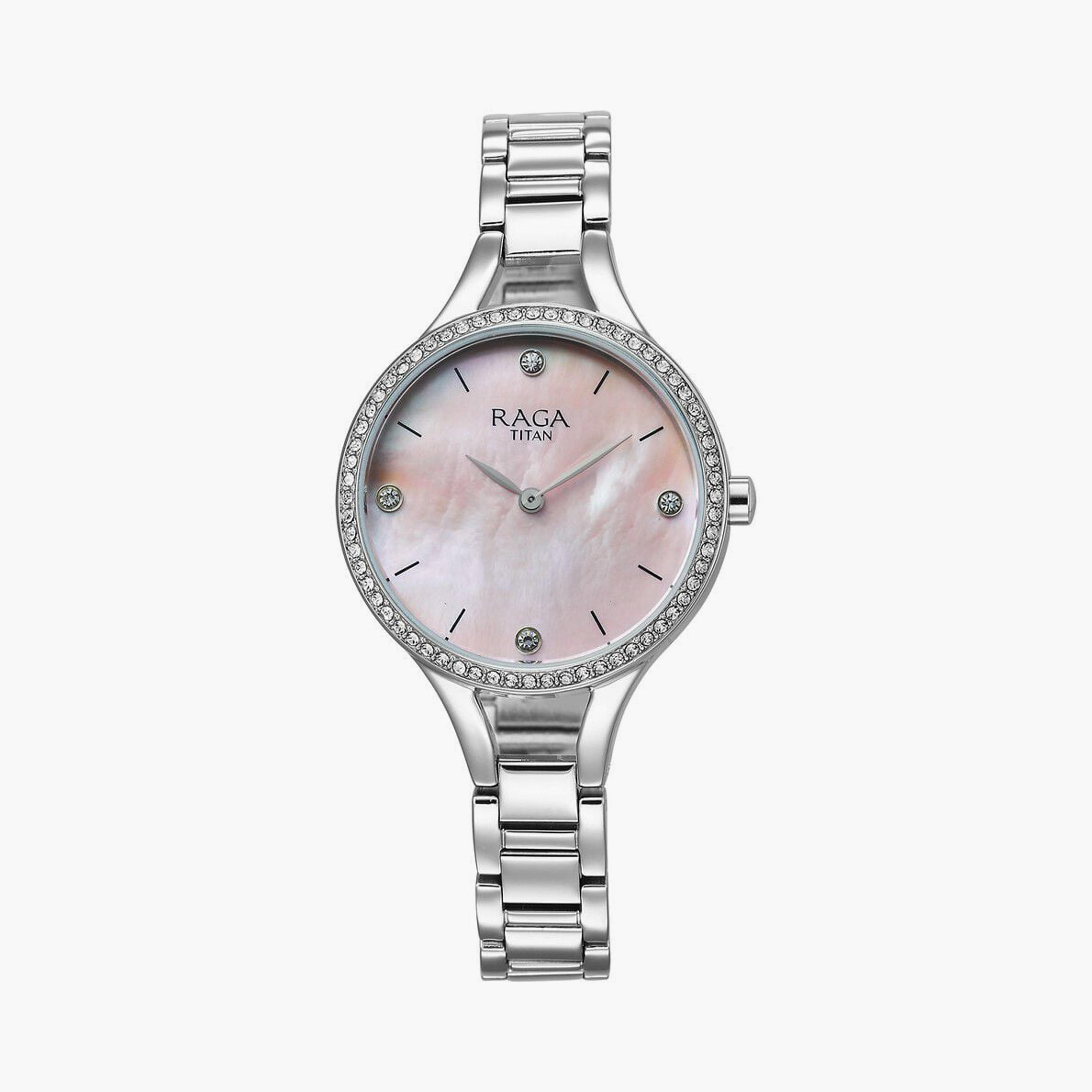 Titan Women's 30 MM Silver Analog Stainless Steel Watch | 95275SM01-women-watchesandjewellery-watches-image-1