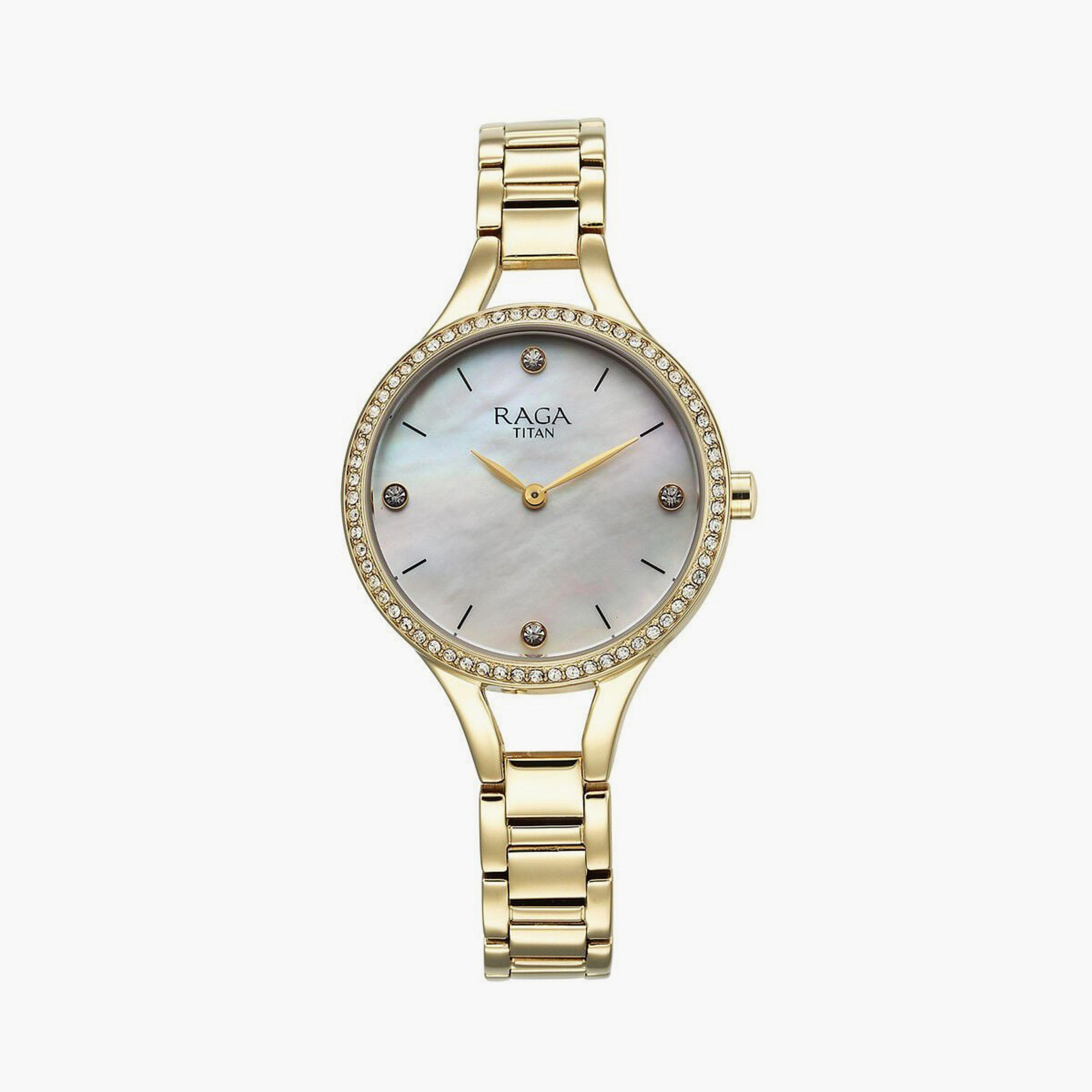 Titan Women's 30 MM Gold Analog Stainless Steel Watch | 95275YM01-women-watchesandjewellery-watches-image-1