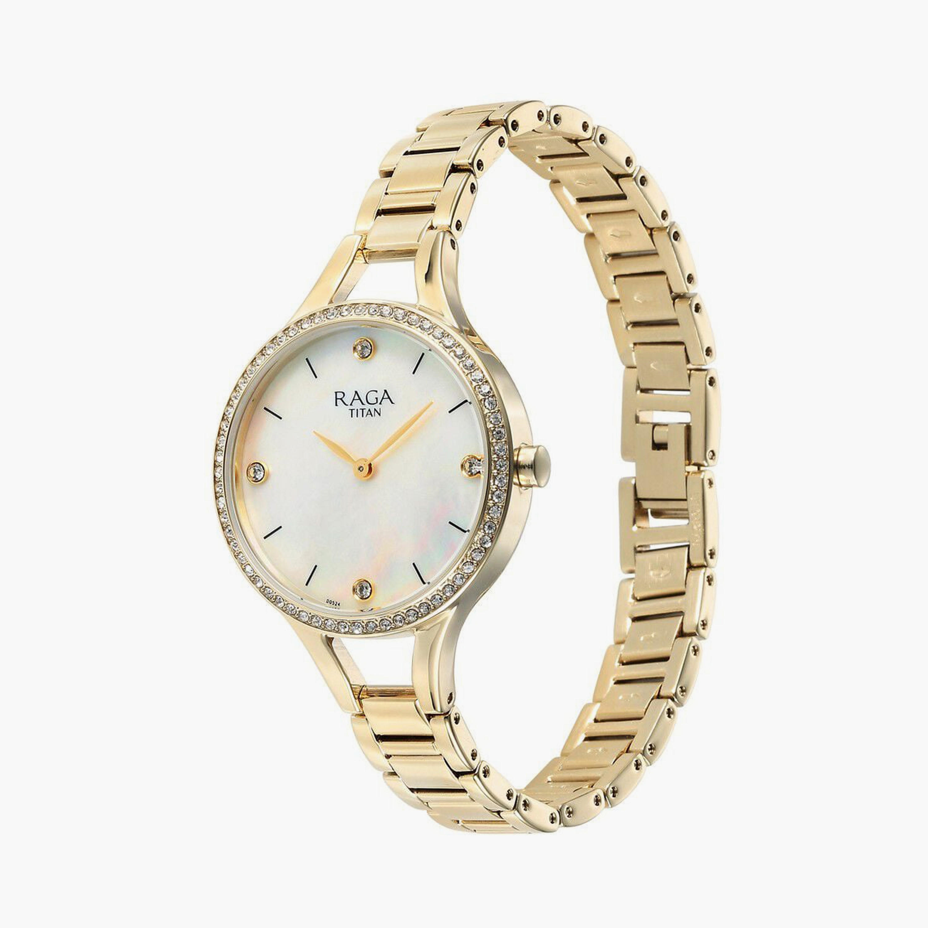 Titan Women's 30 MM Gold Analog Stainless Steel Watch | 95275YM01-women-watchesandjewellery-watches-image-2