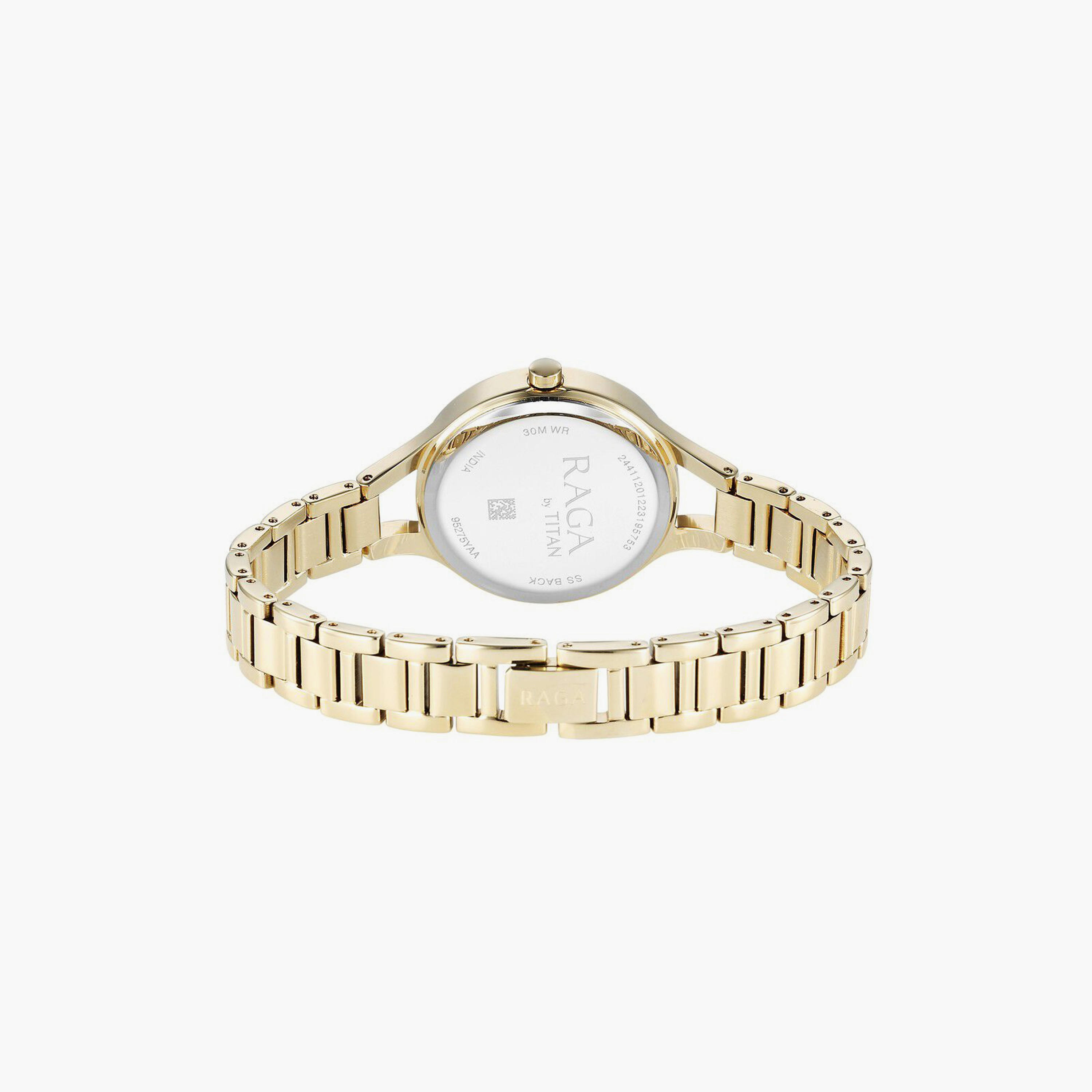Titan Women's 30 MM Gold Analog Stainless Steel Watch | 95275YM01-women-watchesandjewellery-watches-image-3