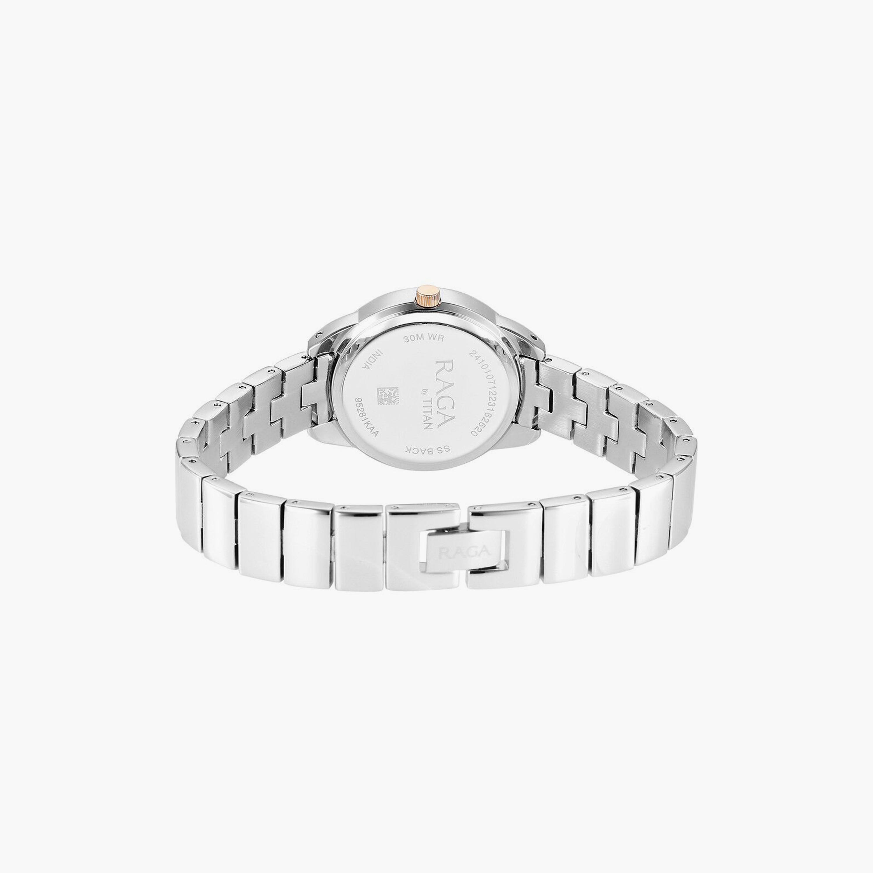 Titan Women's 27 MM Silver & Gold Analog Stainless Steel Watch | 95281KM01-women-watchesandjewellery-watches-image-3