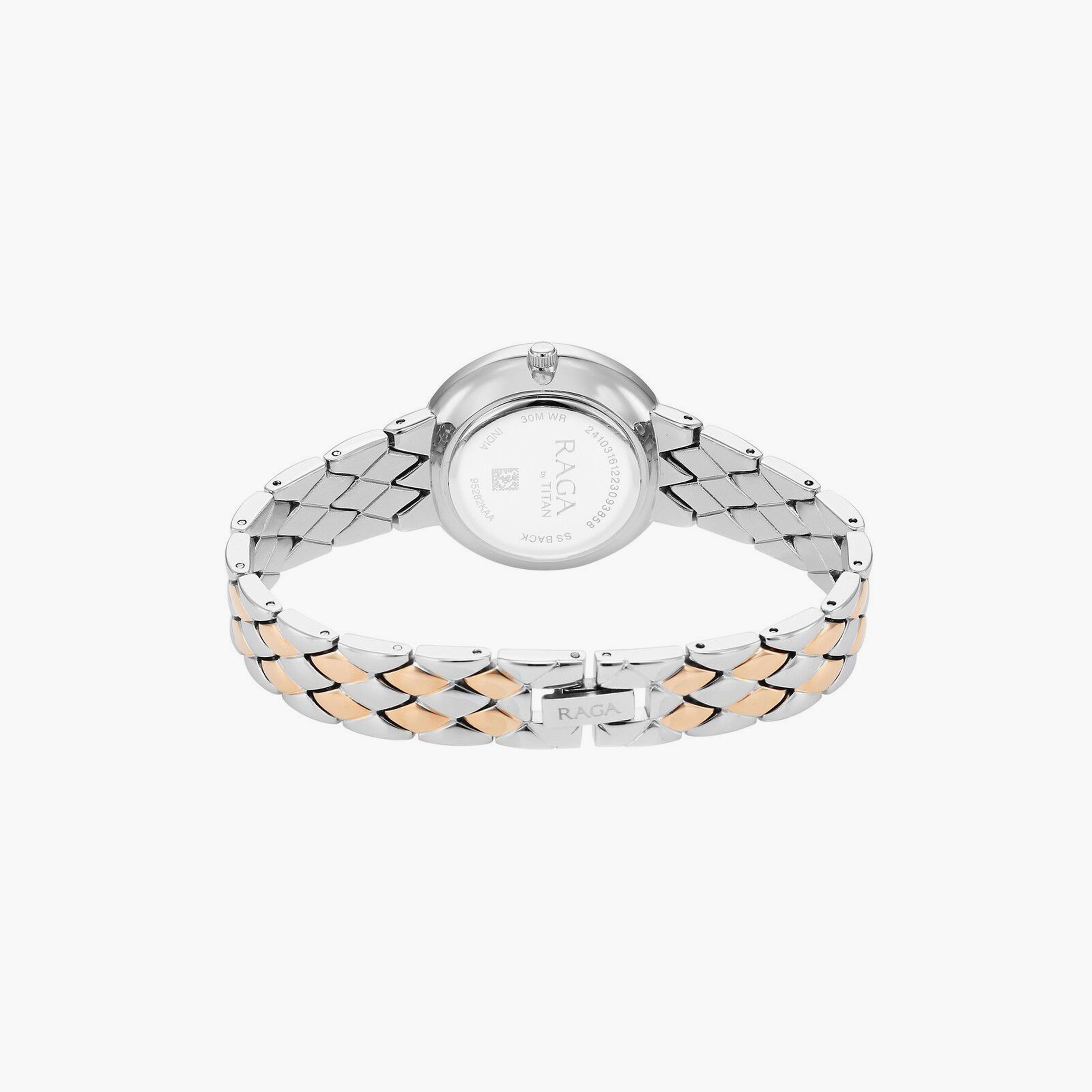 Titan Women's 32 MM Silver & Rose Gold Analog Stainless Steel Watch | 95282KM01-women-watchesandjewellery-watches-image-3