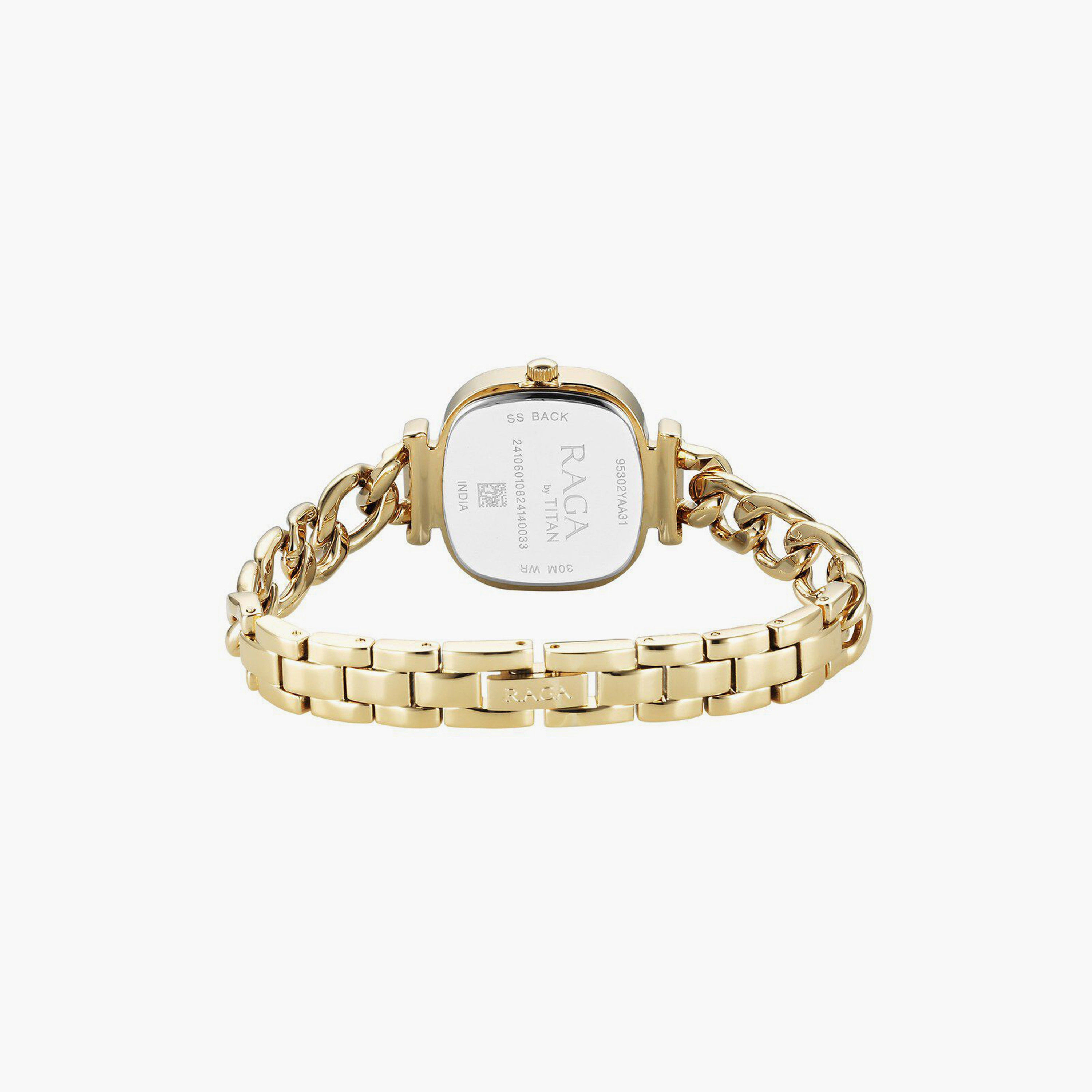 ساعة يد نسائية تيتان بقطر 26 مم أنالوج ذهبية وردية ستانلس ستيل | 95302WM01-women-watchesandjewellery-watches-image-8