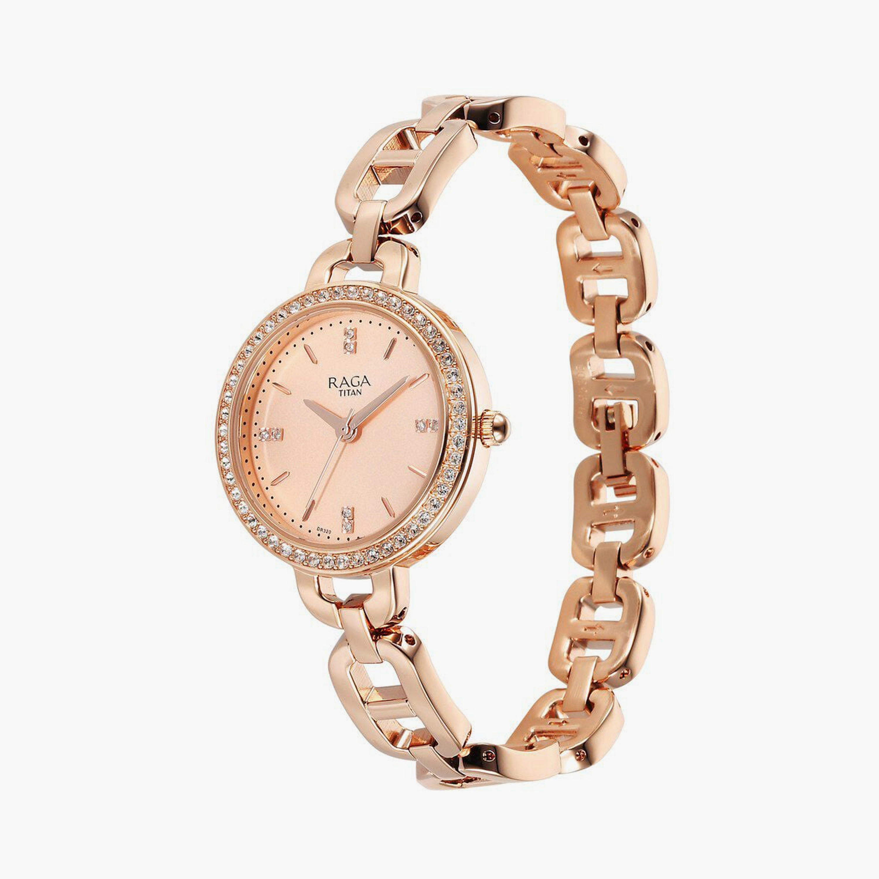 Titan Women's 30 MM Rose Gold Analog Stainless Steel Watch | 95305WM01-women-watchesandjewellery-watches-image-2