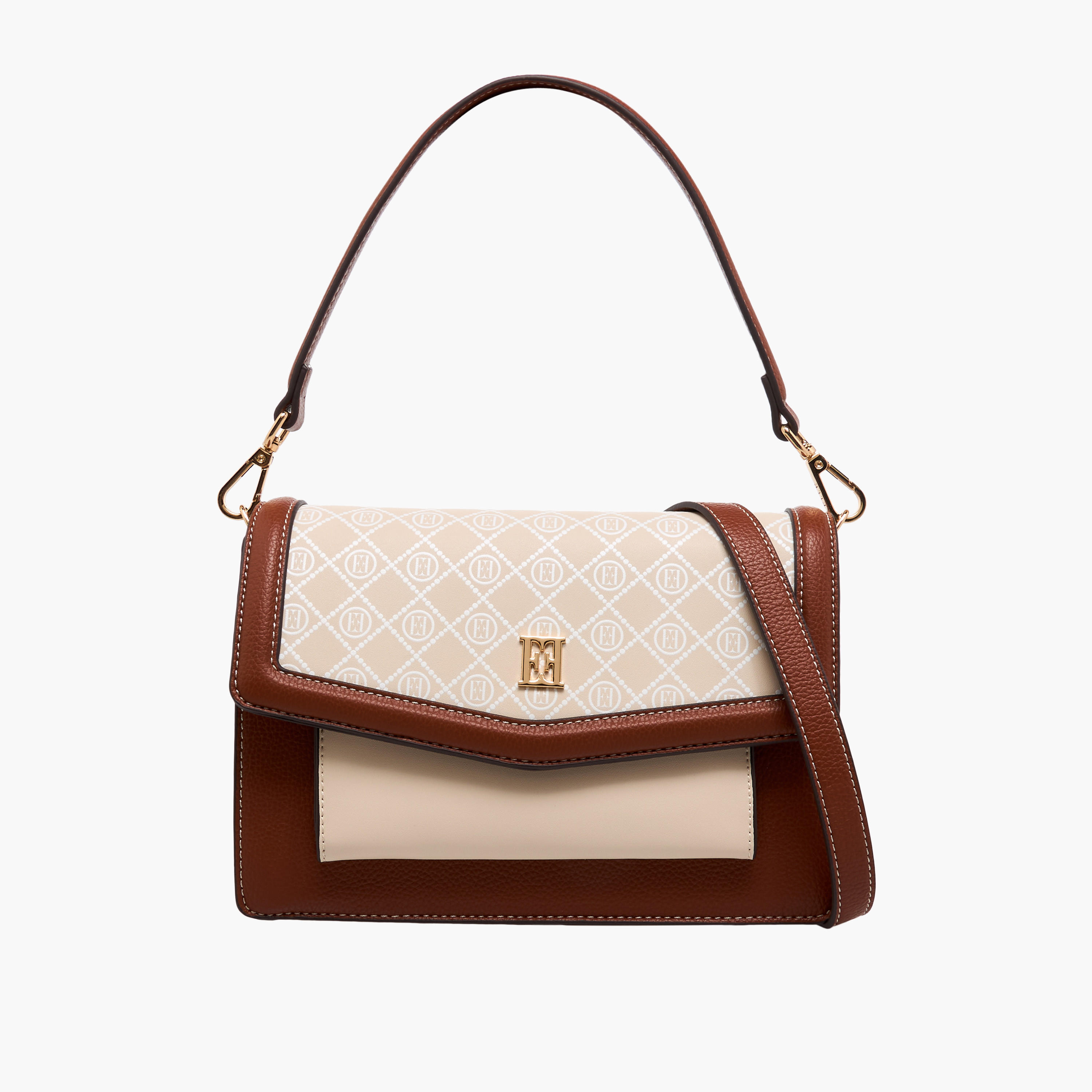 Elle Monogram Print Crossbody Bag with Adjustable Strap-women-bagsandwallets-handbags-image-1