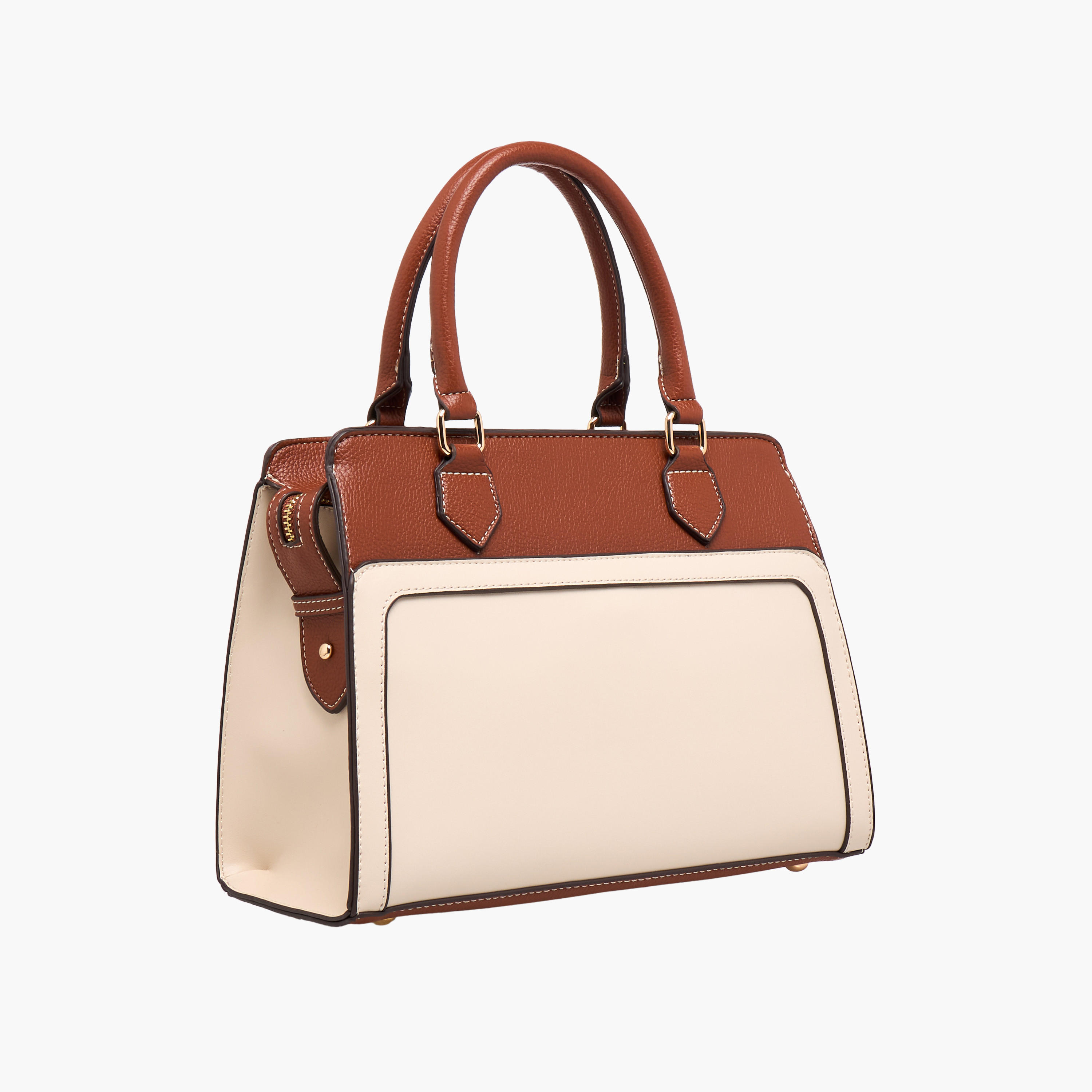 Elle Monogram Print Tote Bag with Double Handle and Zip Closure-women-bagsandwallets-handbags-image-4