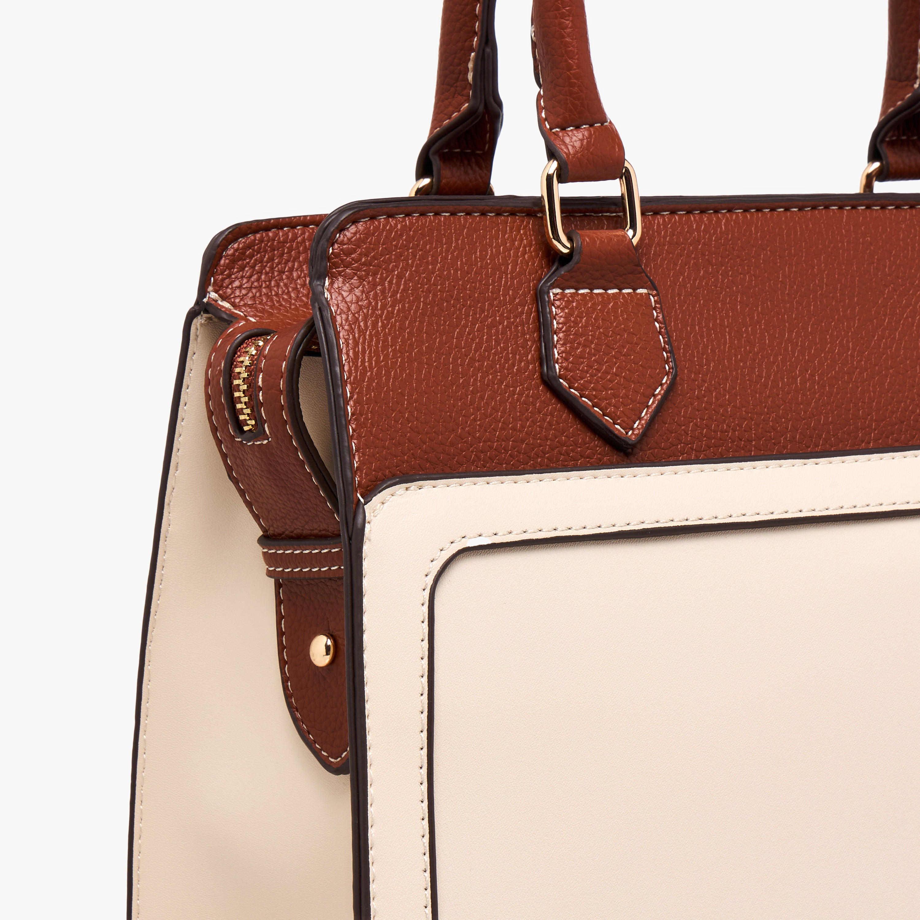 Elle Monogram Print Tote Bag with Double Handle and Zip Closure-women-bagsandwallets-handbags-image-6