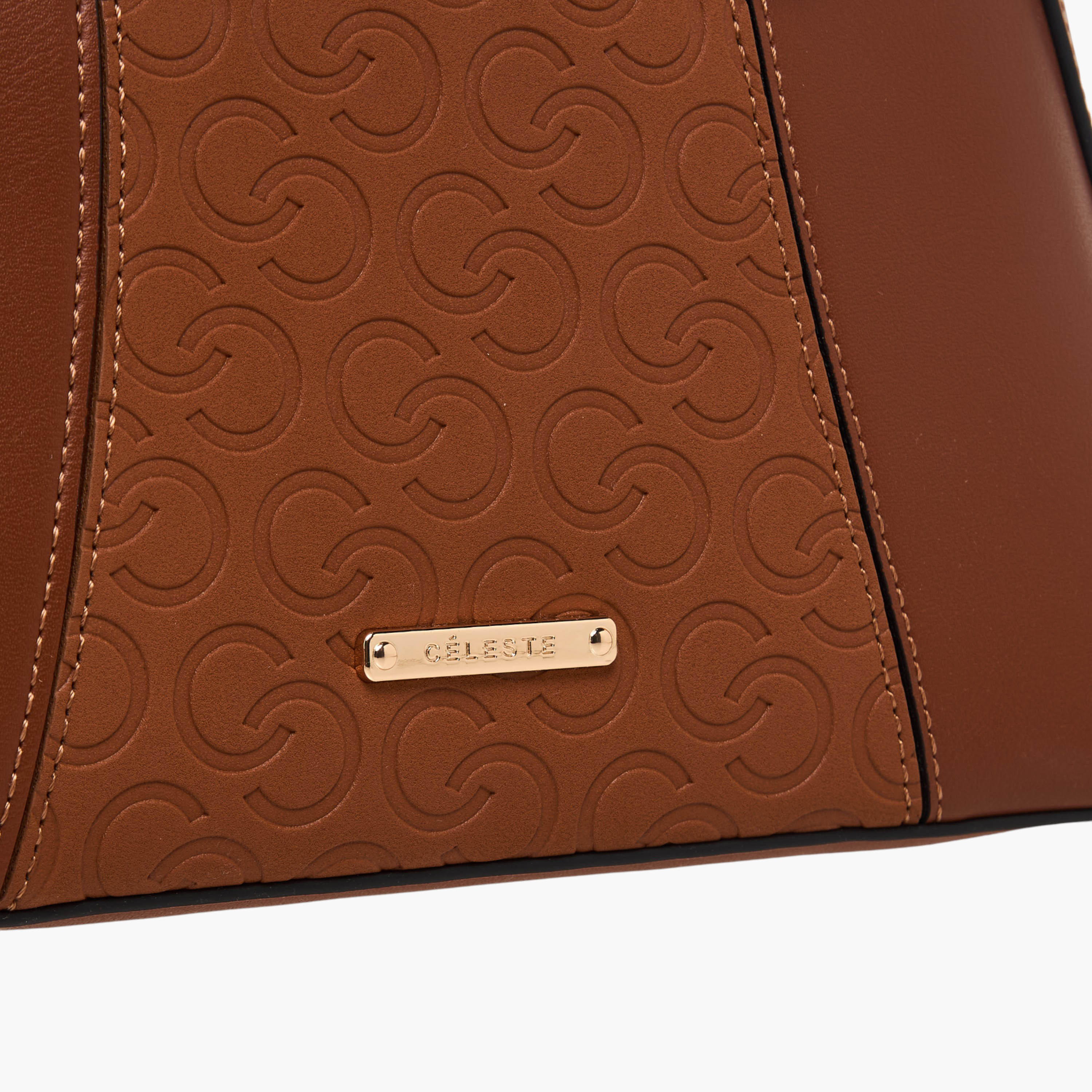 Celeste Monogram Embossed Tote Bag with Detachable Strap-women-bagsandwallets-handbags-image-5