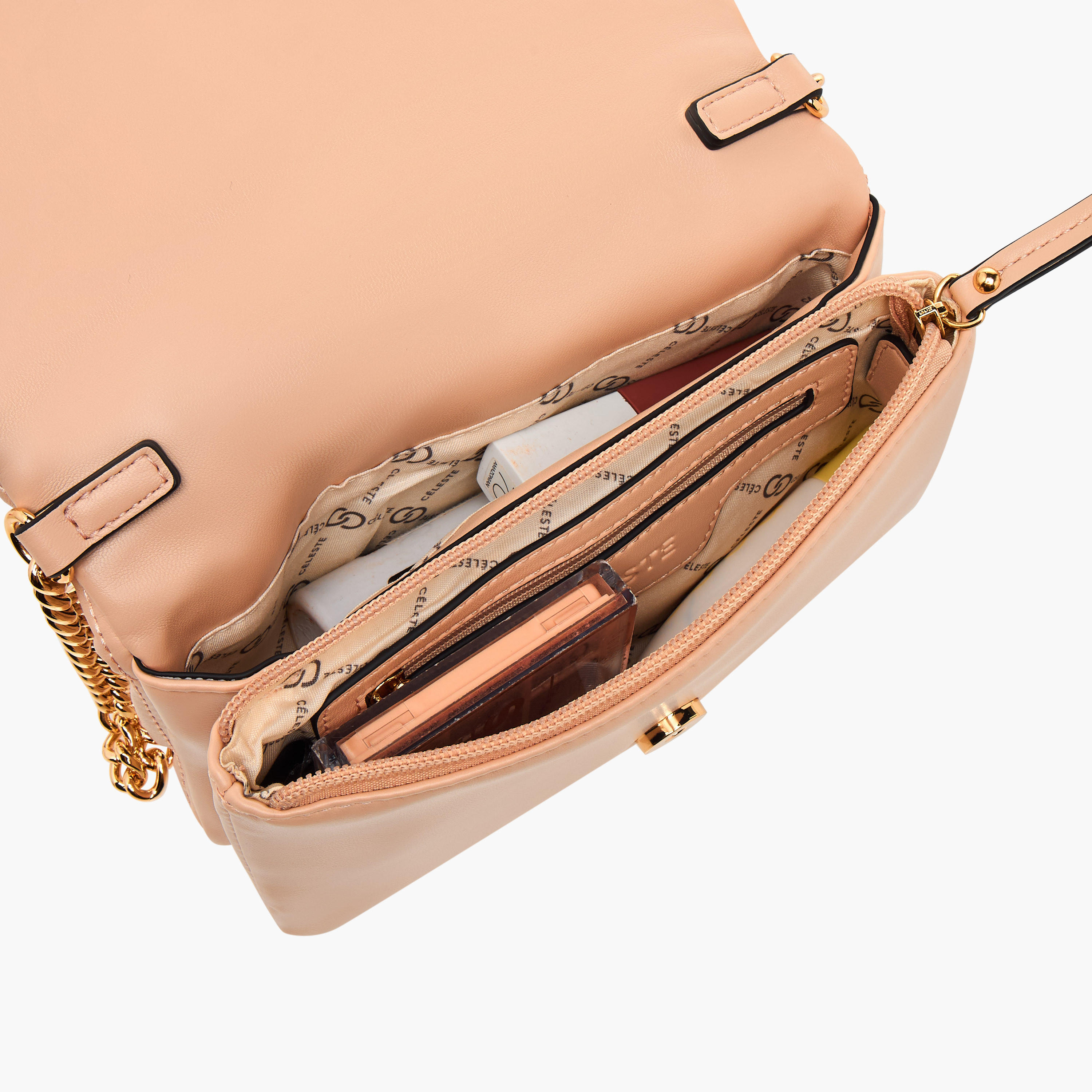 Celeste Quilted Crossbody Bag with Chain Strap-women-bagsandwallets-handbags-image-8