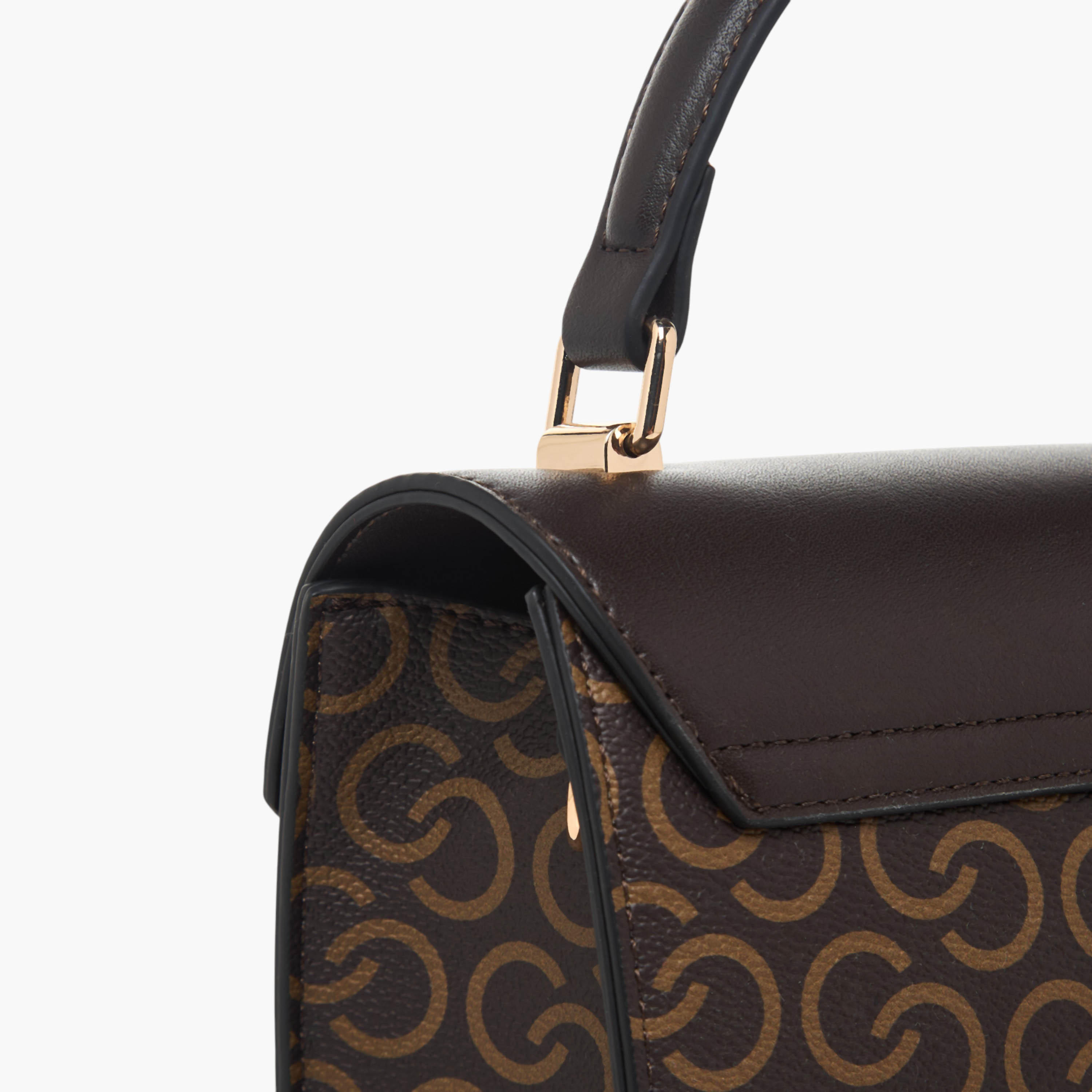 Celeste Monogram Print Satchel Bag with Grab Handle-women-bagsandwallets-handbags-image-5
