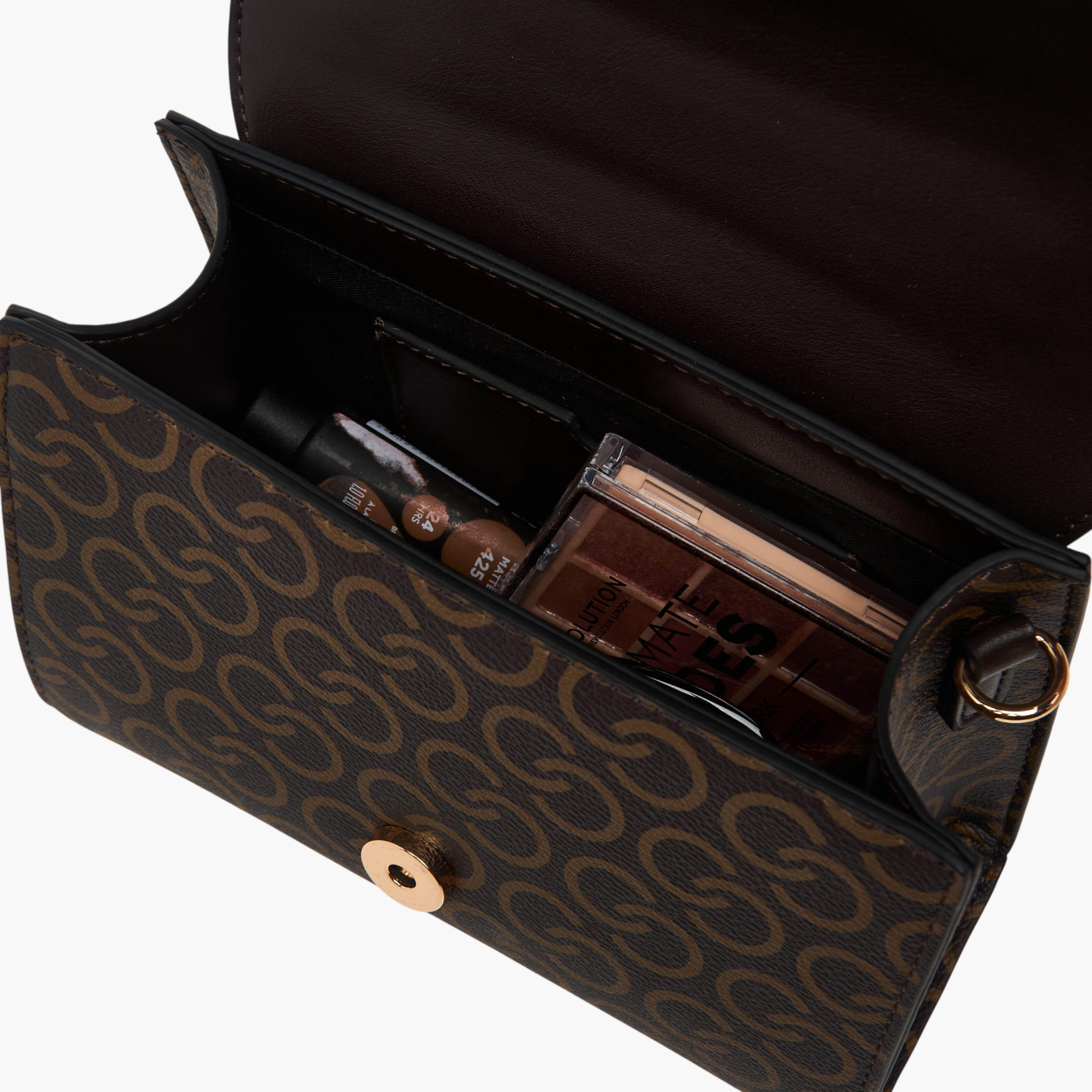 Celeste Monogram Print Satchel Bag with Grab Handle-women-bagsandwallets-handbags-image-7