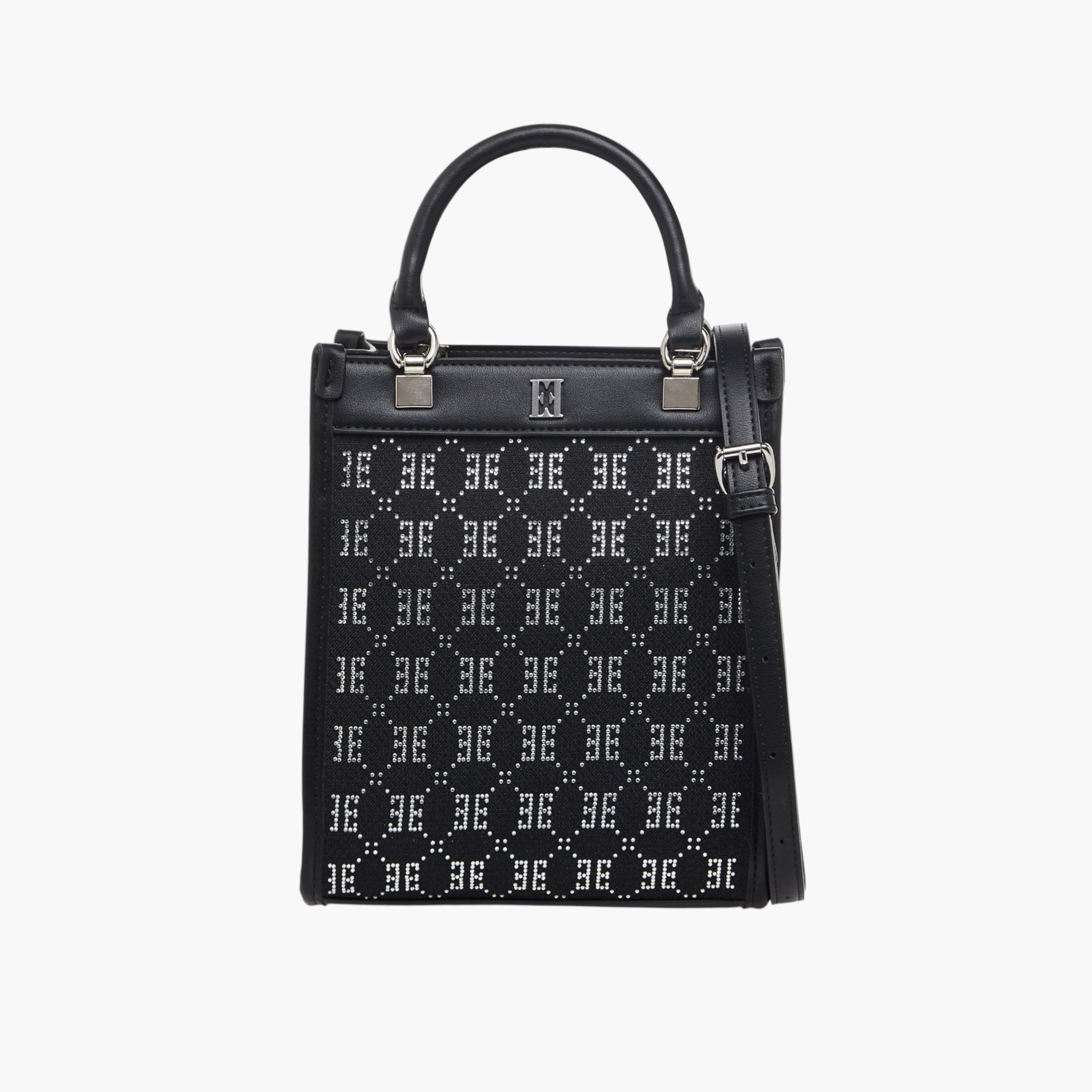 Elle Diamante Embellished Tote Bag with Double Handle-women-bagsandwallets-handbags-image-1