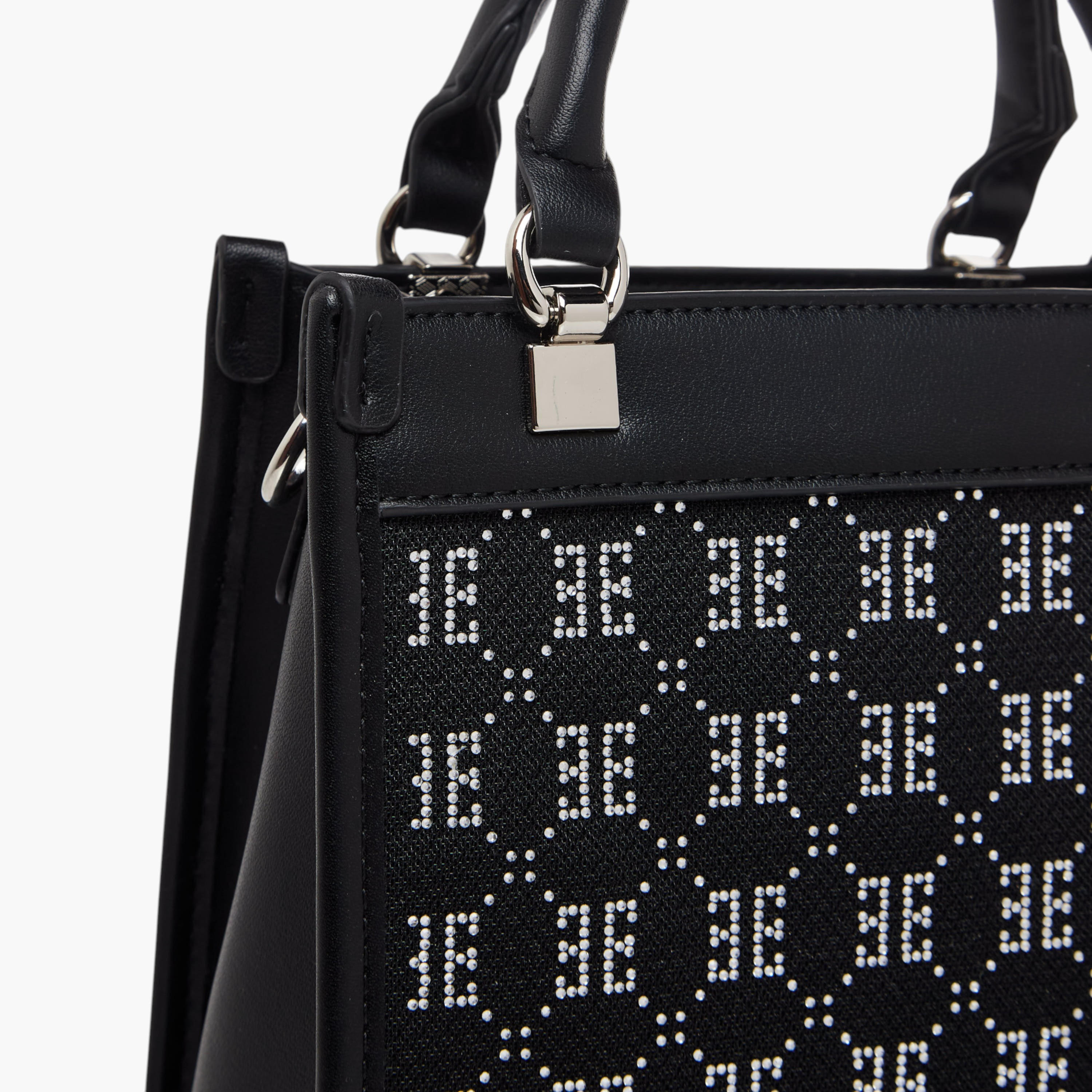Elle Diamante Embellished Tote Bag with Double Handle-women-bagsandwallets-handbags-image-6