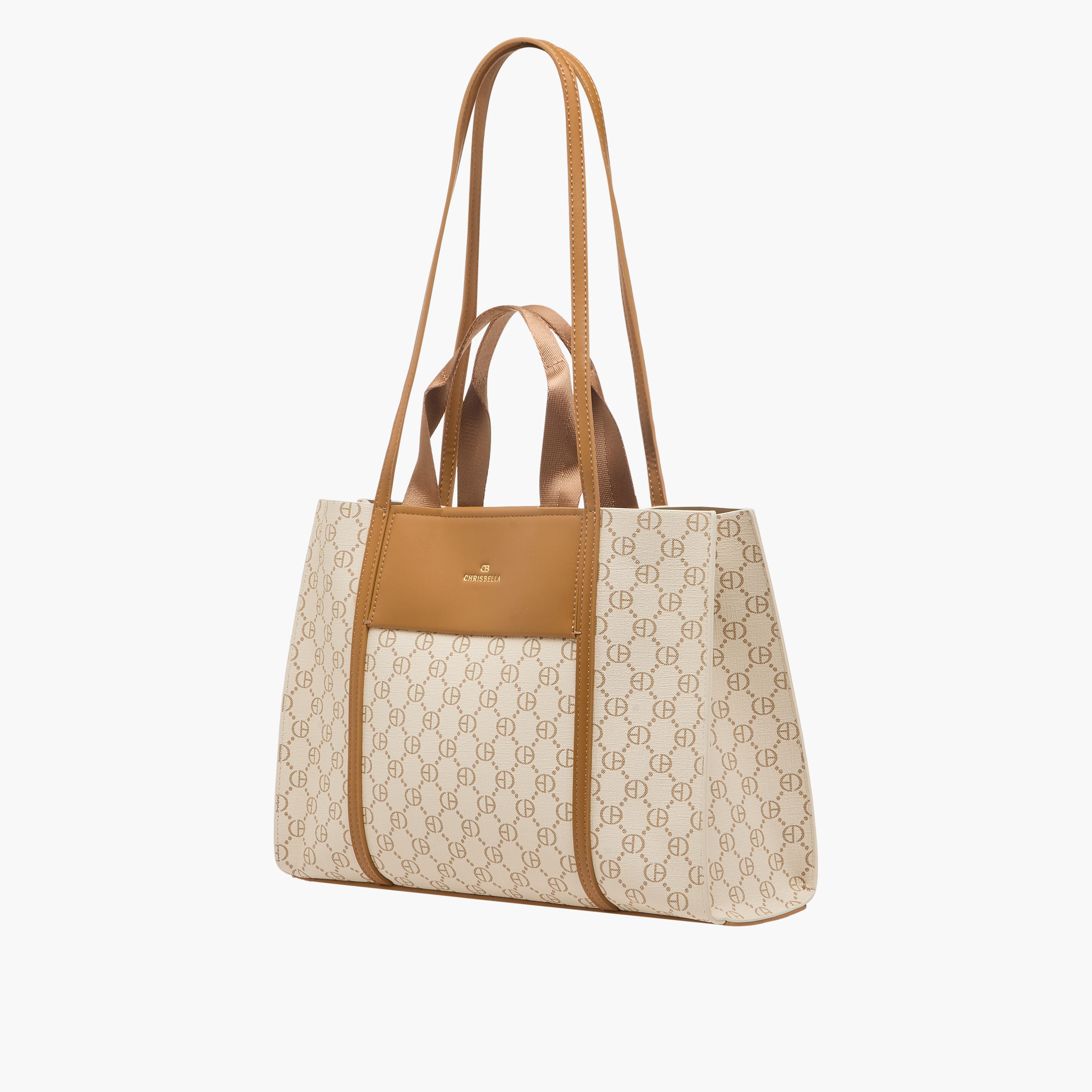 Chrisbella Monogram Print Tote Bag with Top Handles-women-bagsandwallets-handbags-image-4