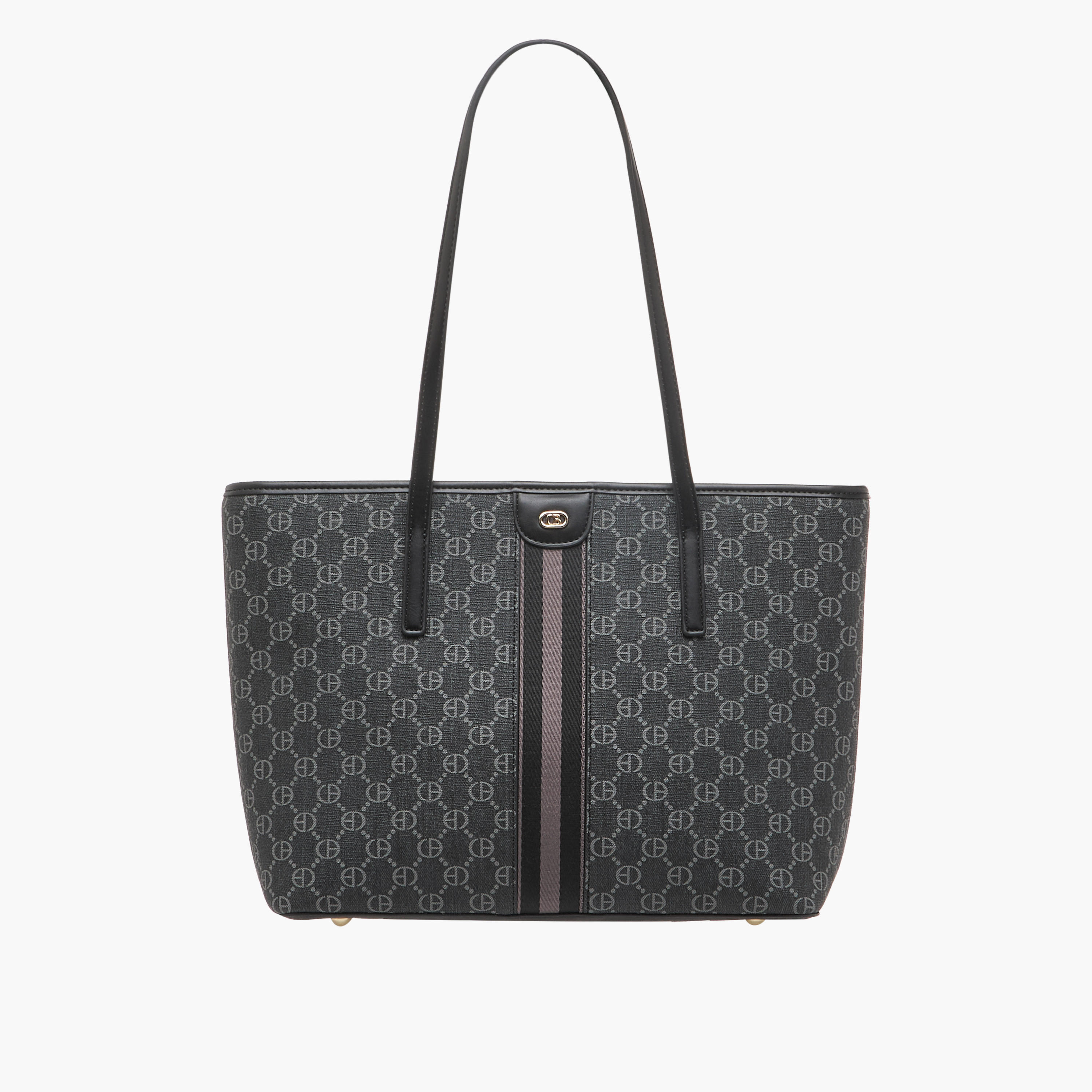 Chrisbella Monogram Print Tote Bag with Zip Around Wallet-women-bagsandwallets-handbags-image-3