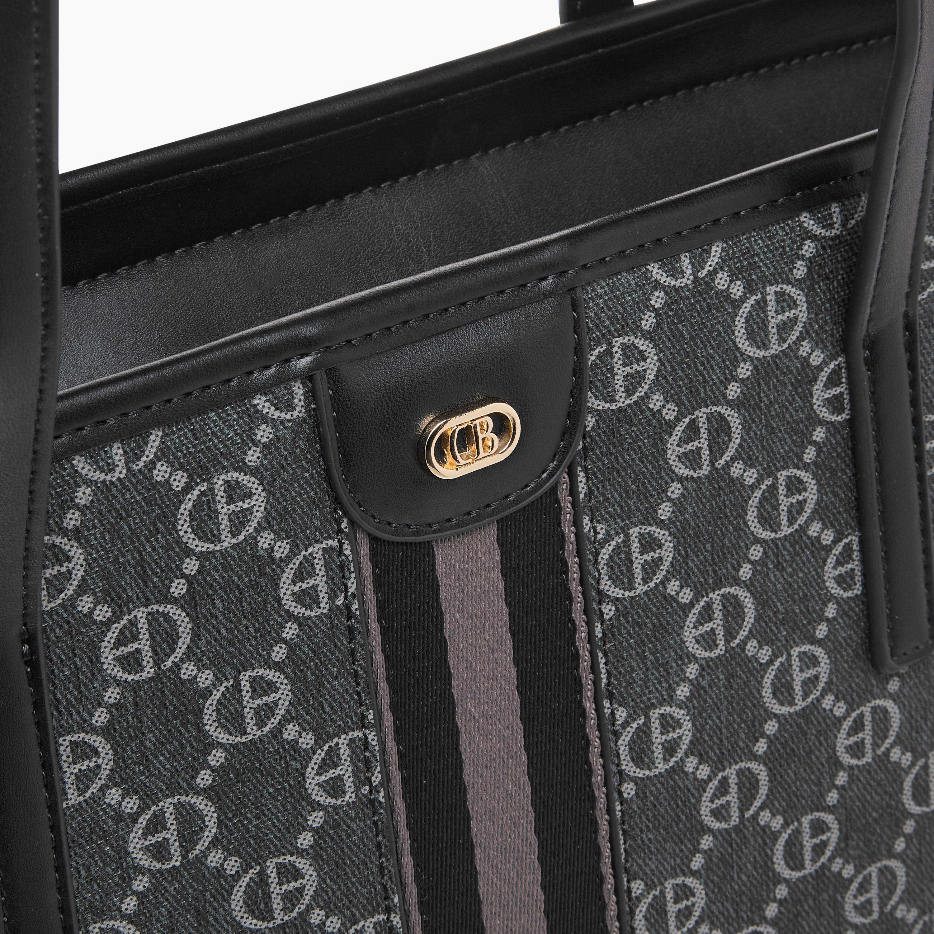 Chrisbella Monogram Print Tote Bag with Zip Around Wallet-women-bagsandwallets-handbags-image-7