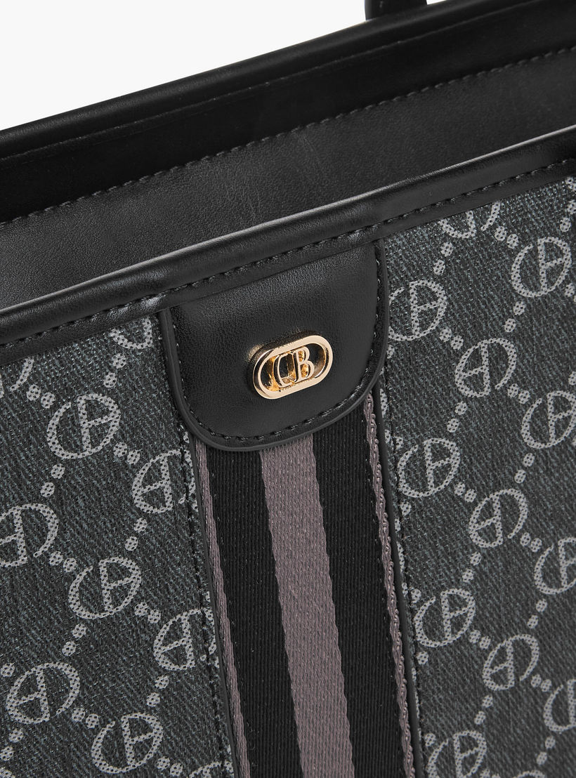Chrisbella Monogram Print Tote Bag with Zip Around Wallet-women-bagsandwallets-handbags-image-7