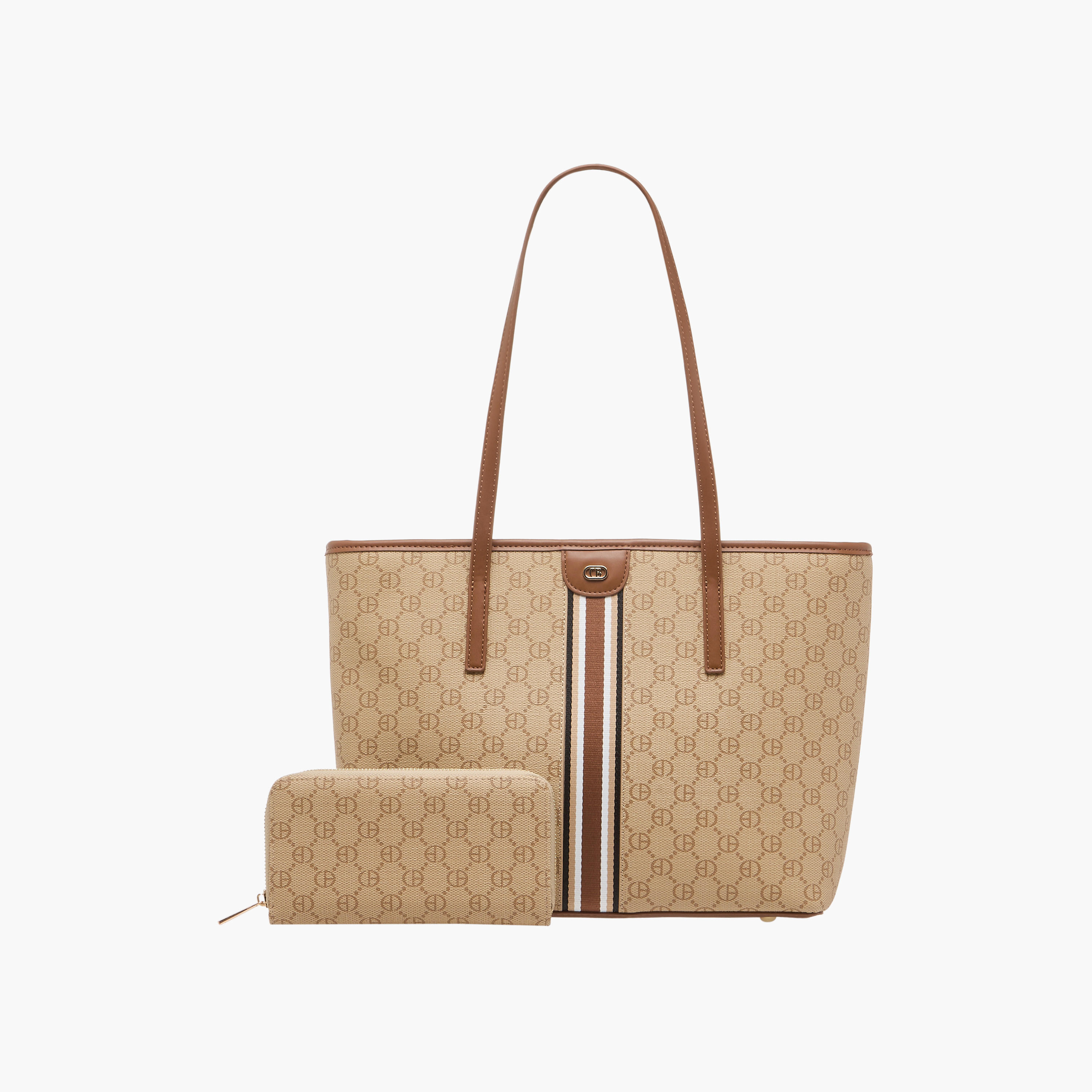 شنطة توتي بطبعات مع محفظة من كريسبيلا-women-bagsandwallets-handbags-image-1
