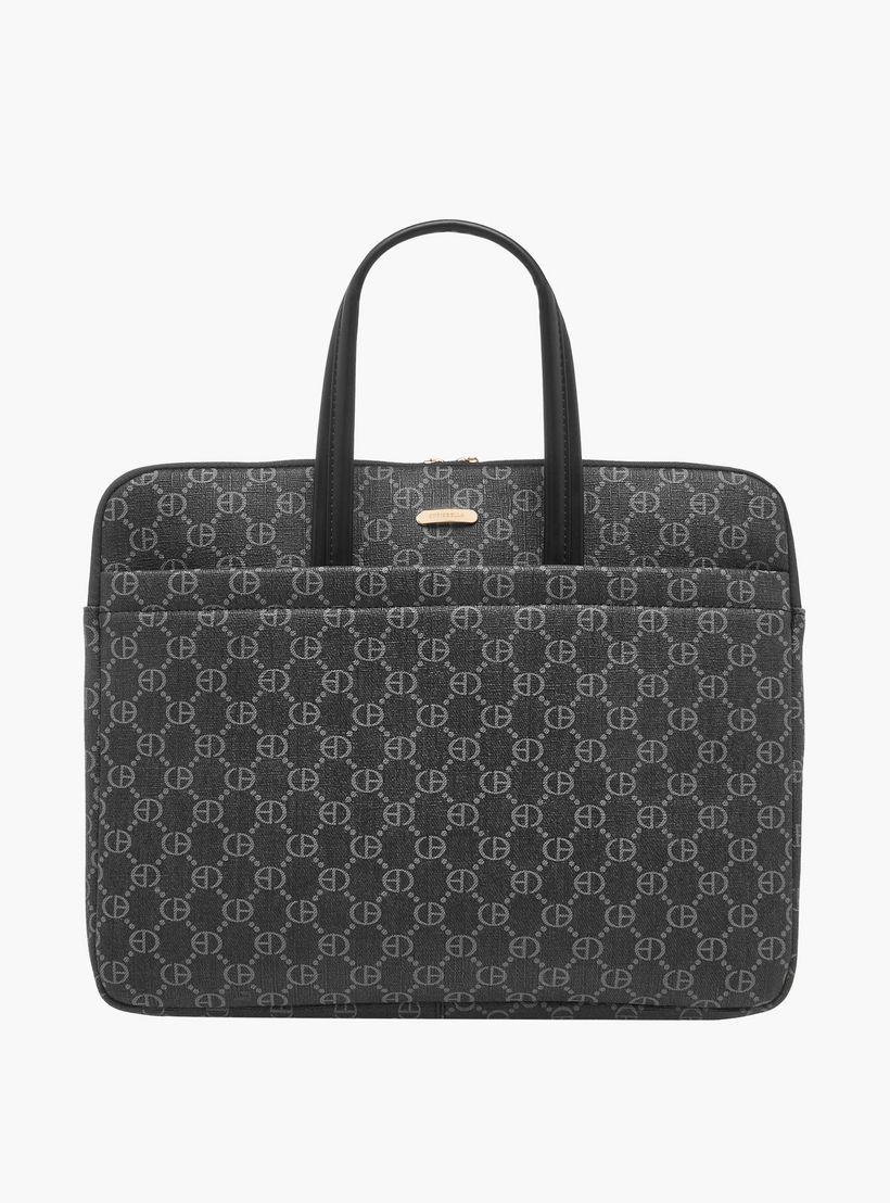 Chrisbella Monogram Print Laptop Bag with Top Handles-women-bagsandwallets-handbags-image-1
