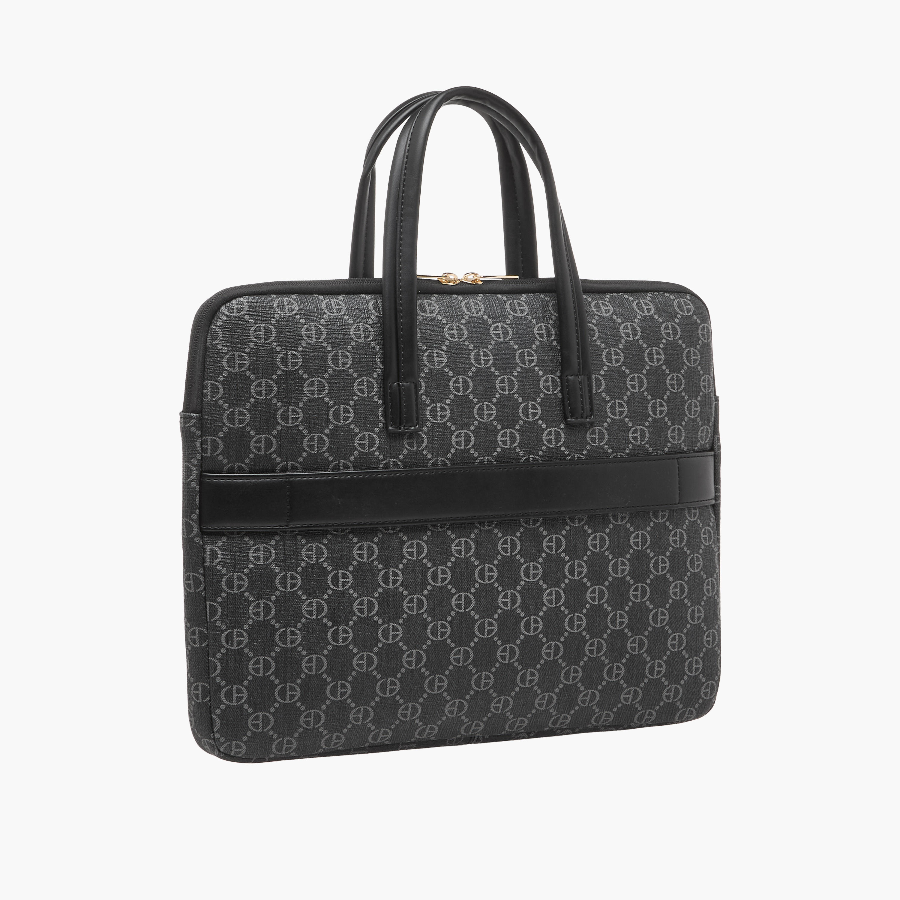 Chrisbella Monogram Print Laptop Bag with Top Handles-women-bagsandwallets-handbags-image-3