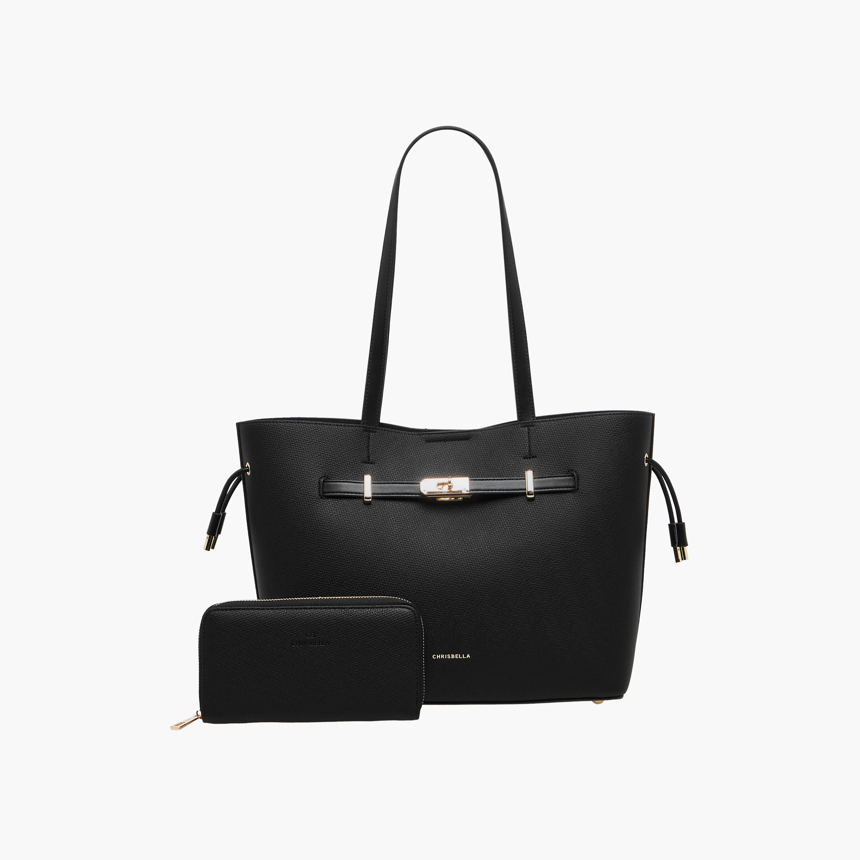 Chrisbella Textured Tote Bag with Wallet-women-bagsandwallets-handbags-image-1