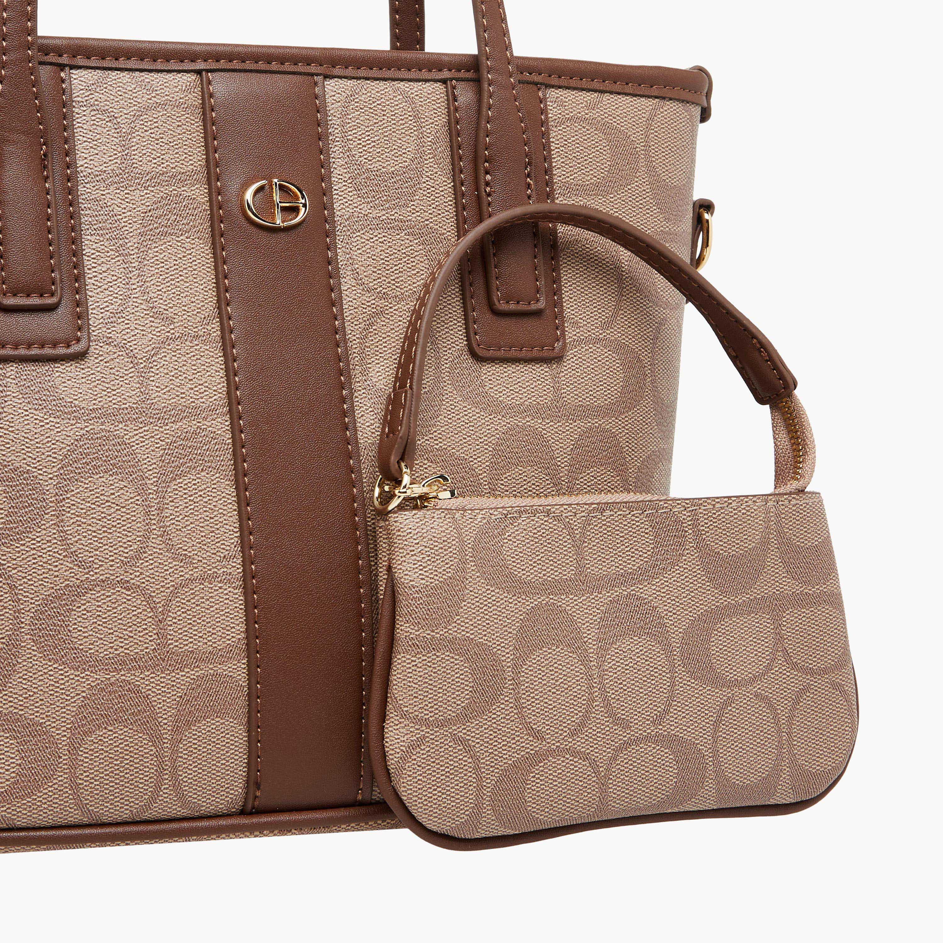 Chrisbella Printed Tote Bag with Pouch-women-bagsandwallets-handbags-image-6