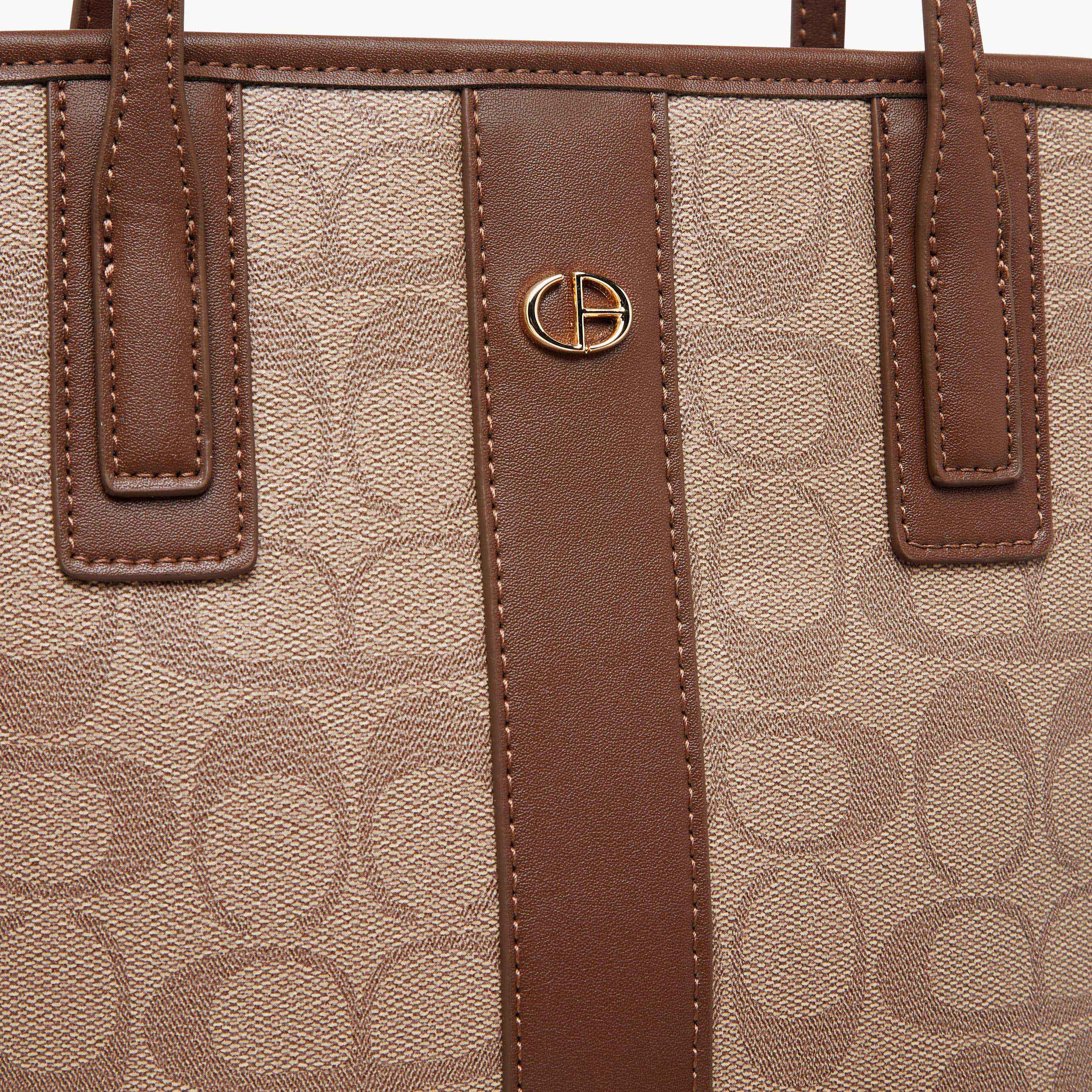 Chrisbella Printed Tote Bag with Pouch-women-bagsandwallets-handbags-image-7