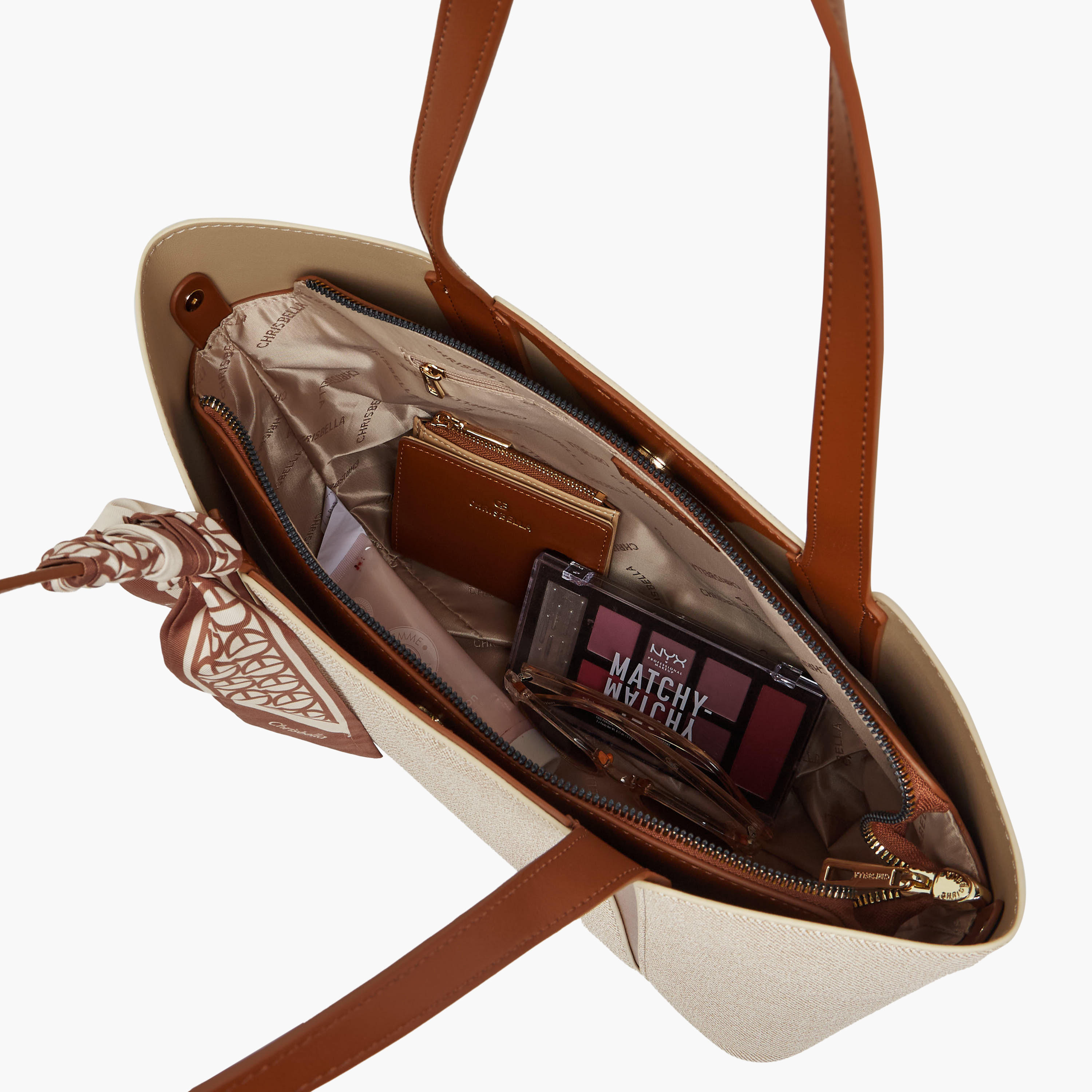 شنطة توت بتزيينات وشاح مع محفظة من كريسبيلا-women-bagsandwallets-handbags-image-11