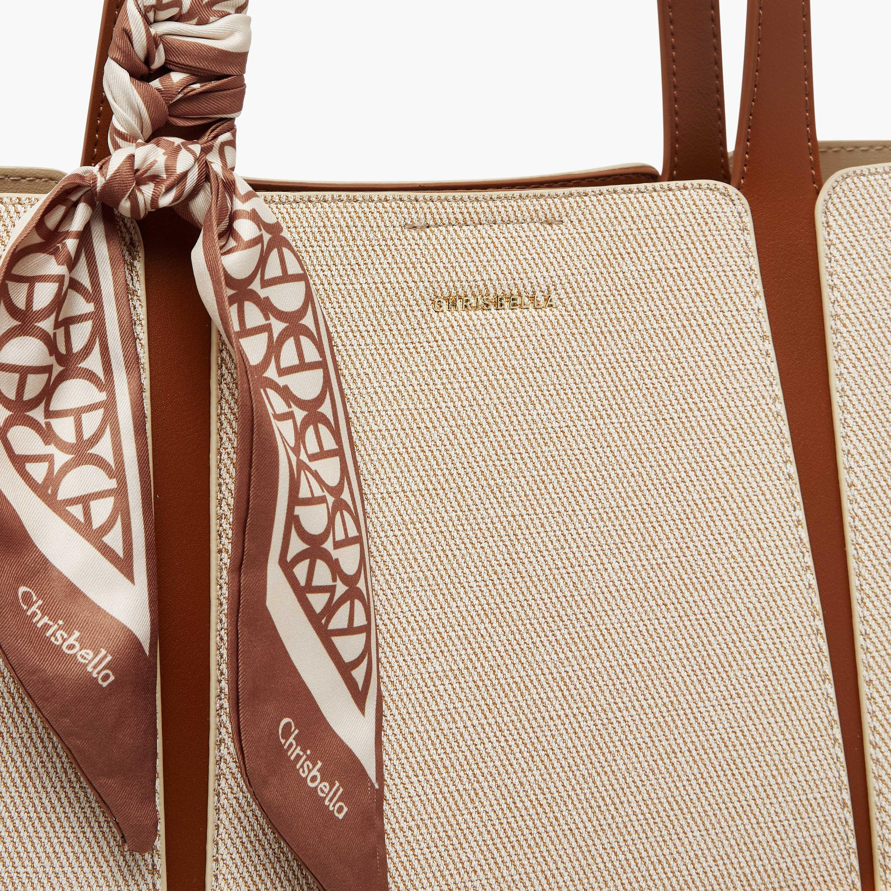 شنطة توت بتزيينات وشاح مع محفظة من كريسبيلا-women-bagsandwallets-handbags-image-7
