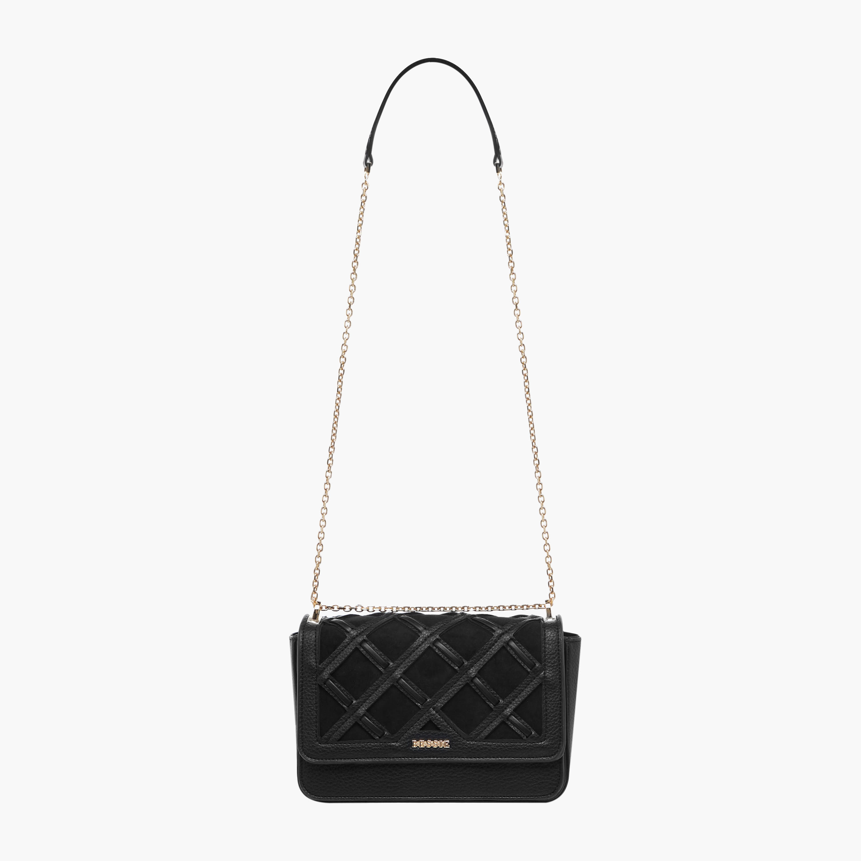 Bessie London Textured Crossbody Bag with Flap Closure-women-bagsandwallets-handbags-image-3