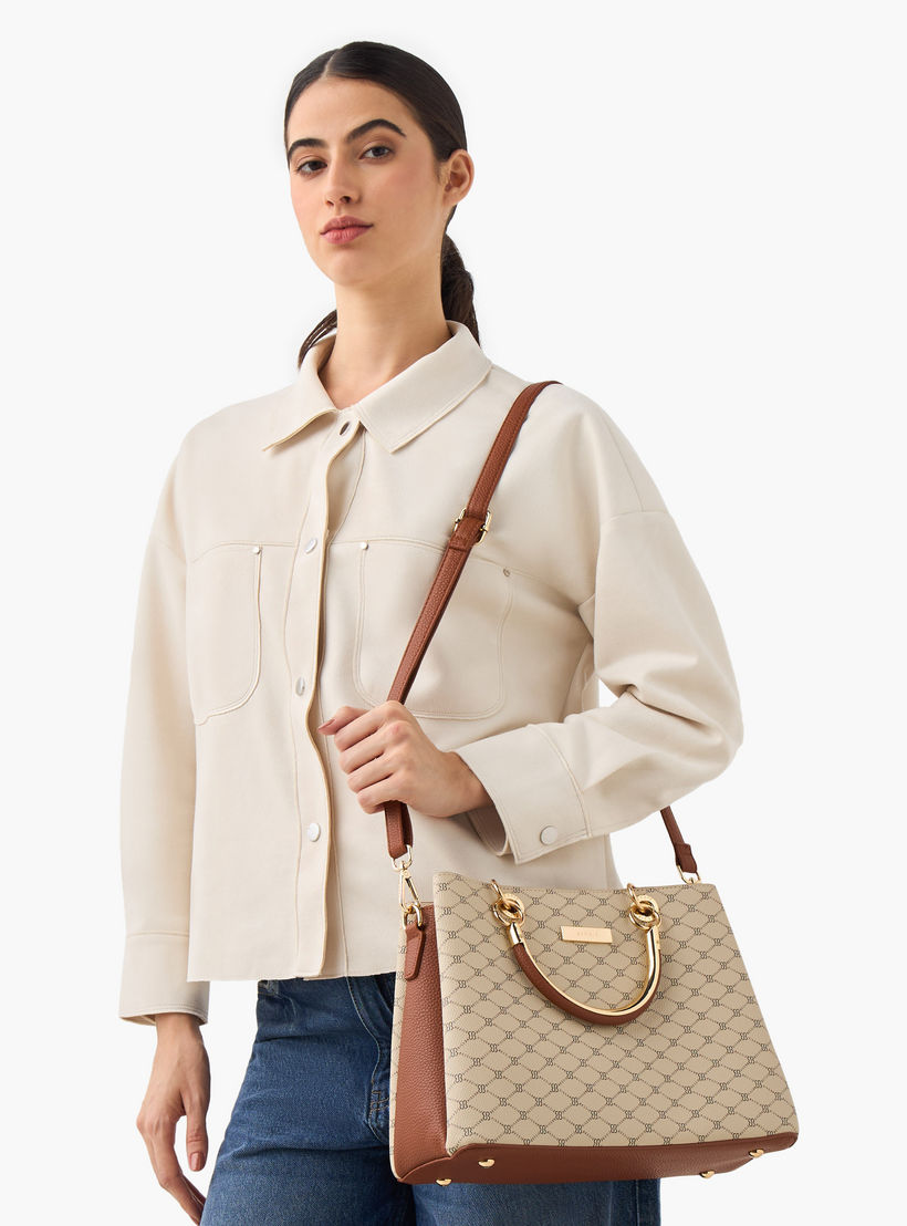 Bessie London Printed Tote Bag with Zip Closure-women-bagsandwallets-handbags-image-2