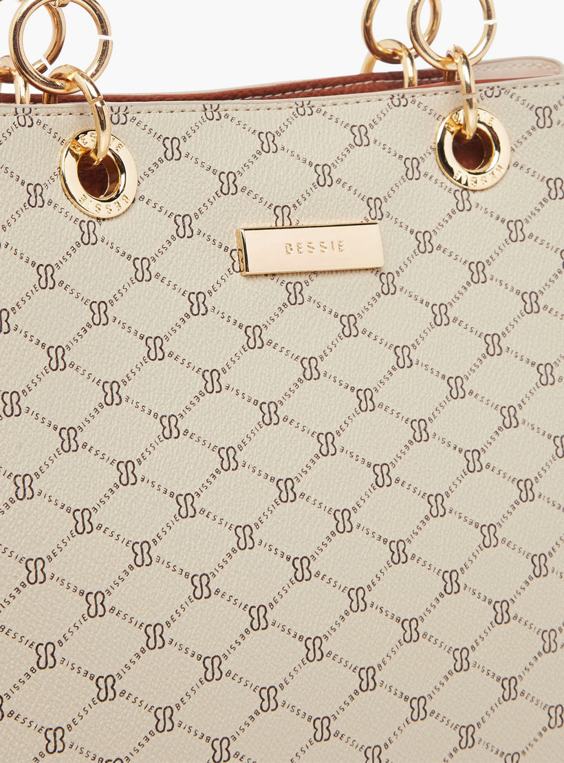 Bessie London Printed Tote Bag with Zip Closure-women-bagsandwallets-handbags-image-5