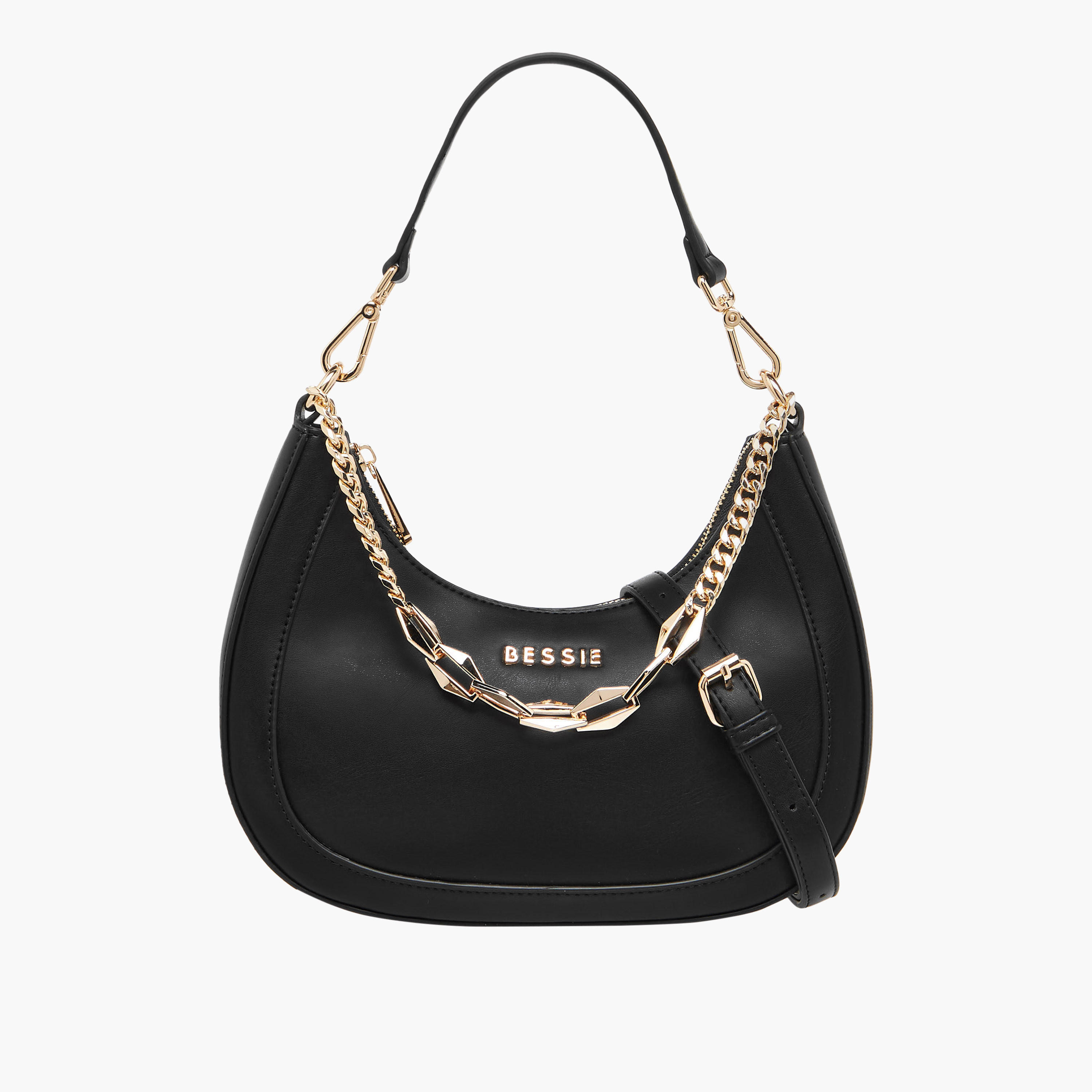 Bessie London Solid Crossbody Bag with Detachable Strap-women-bagsandwallets-handbags-image-1