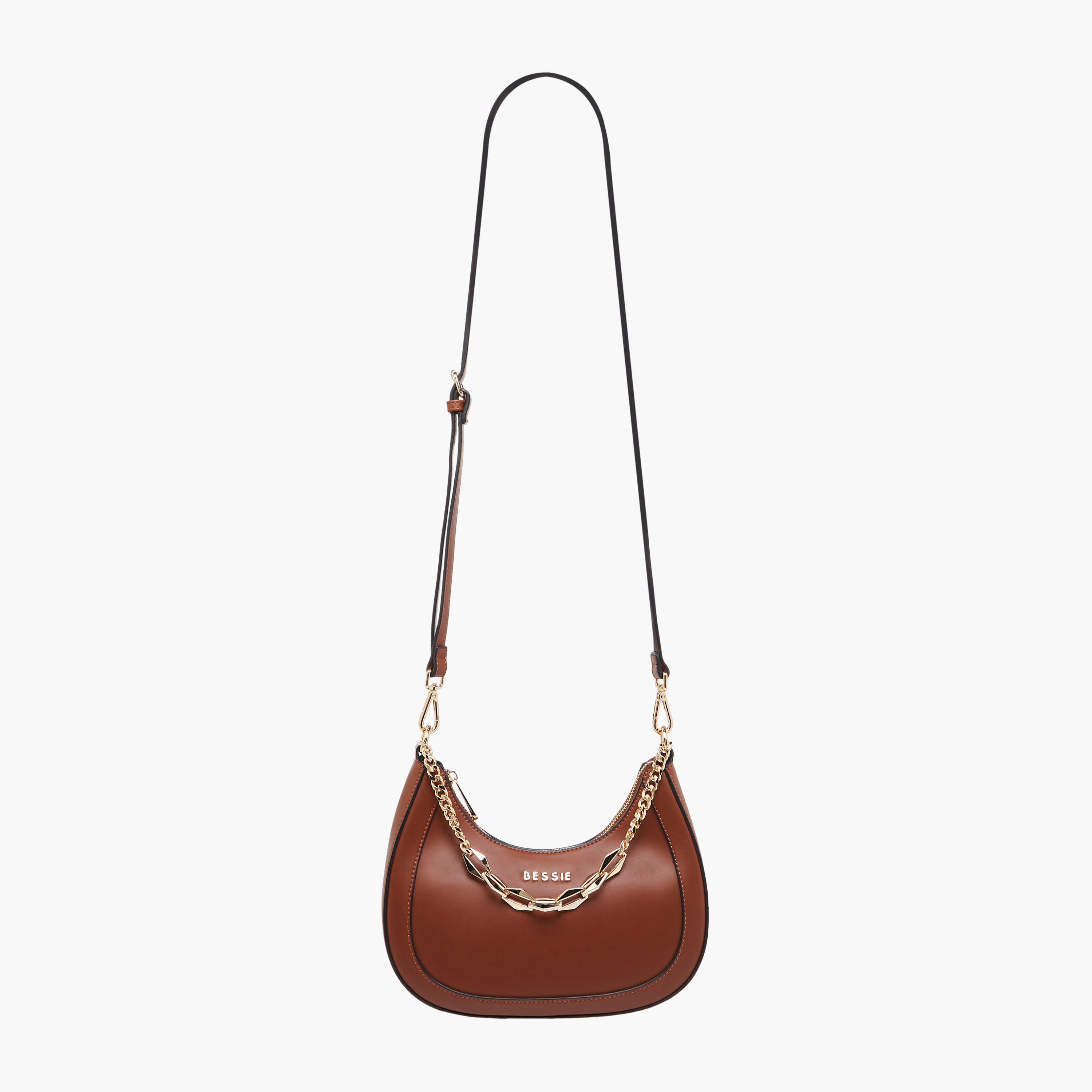 Bessie London Solid Baguette Bag with Zip Closure-women-bagsandwallets-handbags-image-3