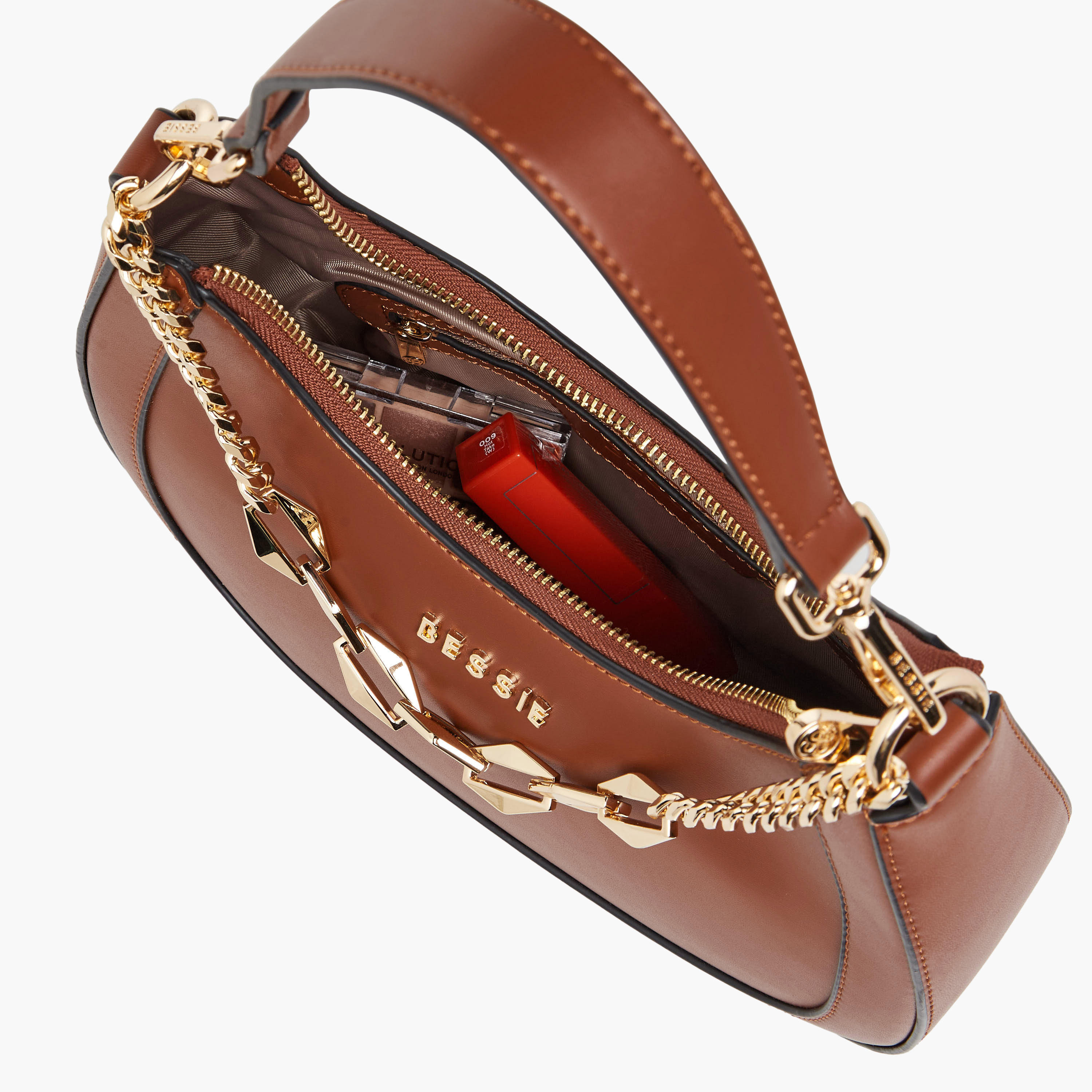 Bessie London Solid Baguette Bag with Zip Closure-women-bagsandwallets-handbags-image-9
