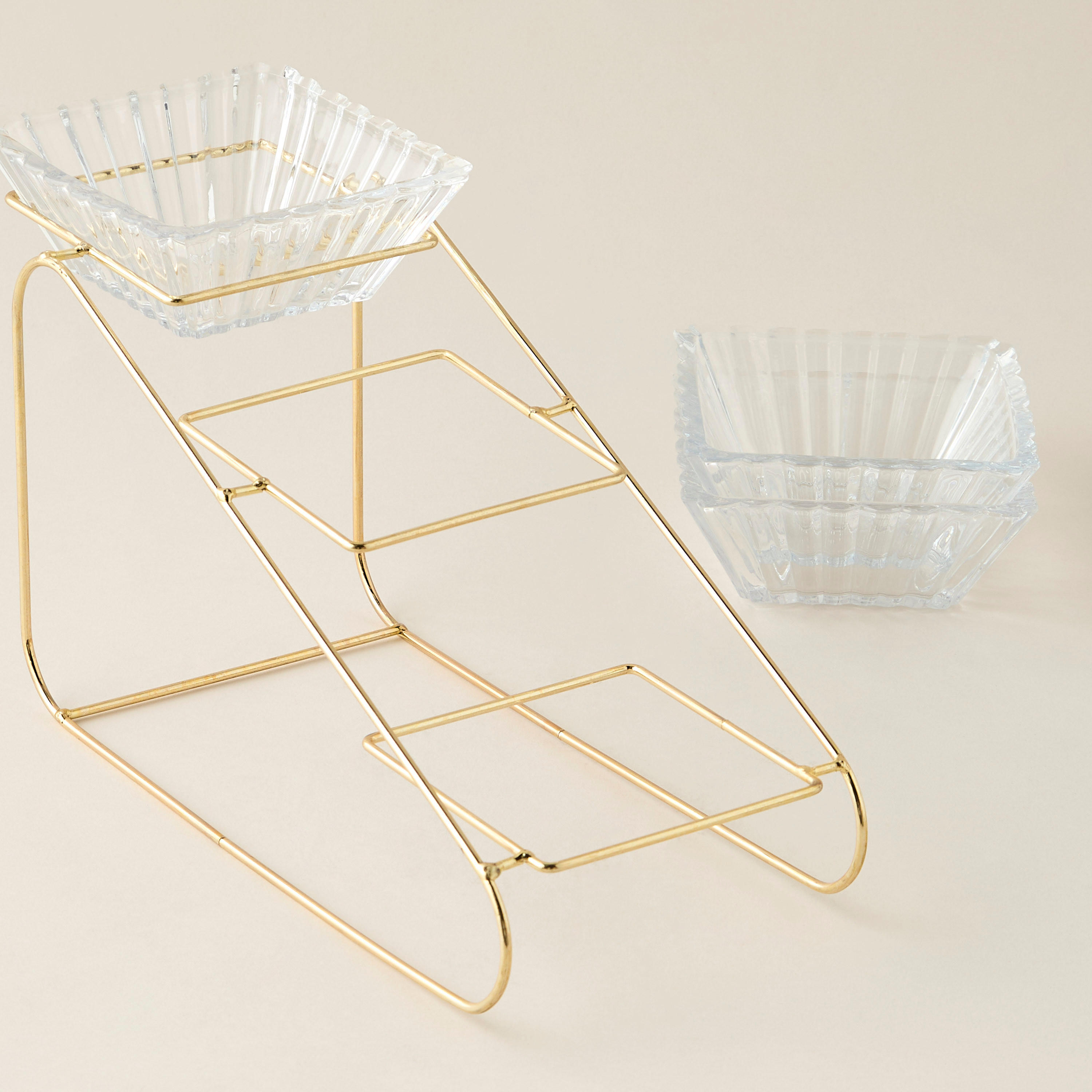Shifaf 4-Piece Glass Bowl and 3-Tier Stand Set-household-dining-dinnerware-bowls-image-4