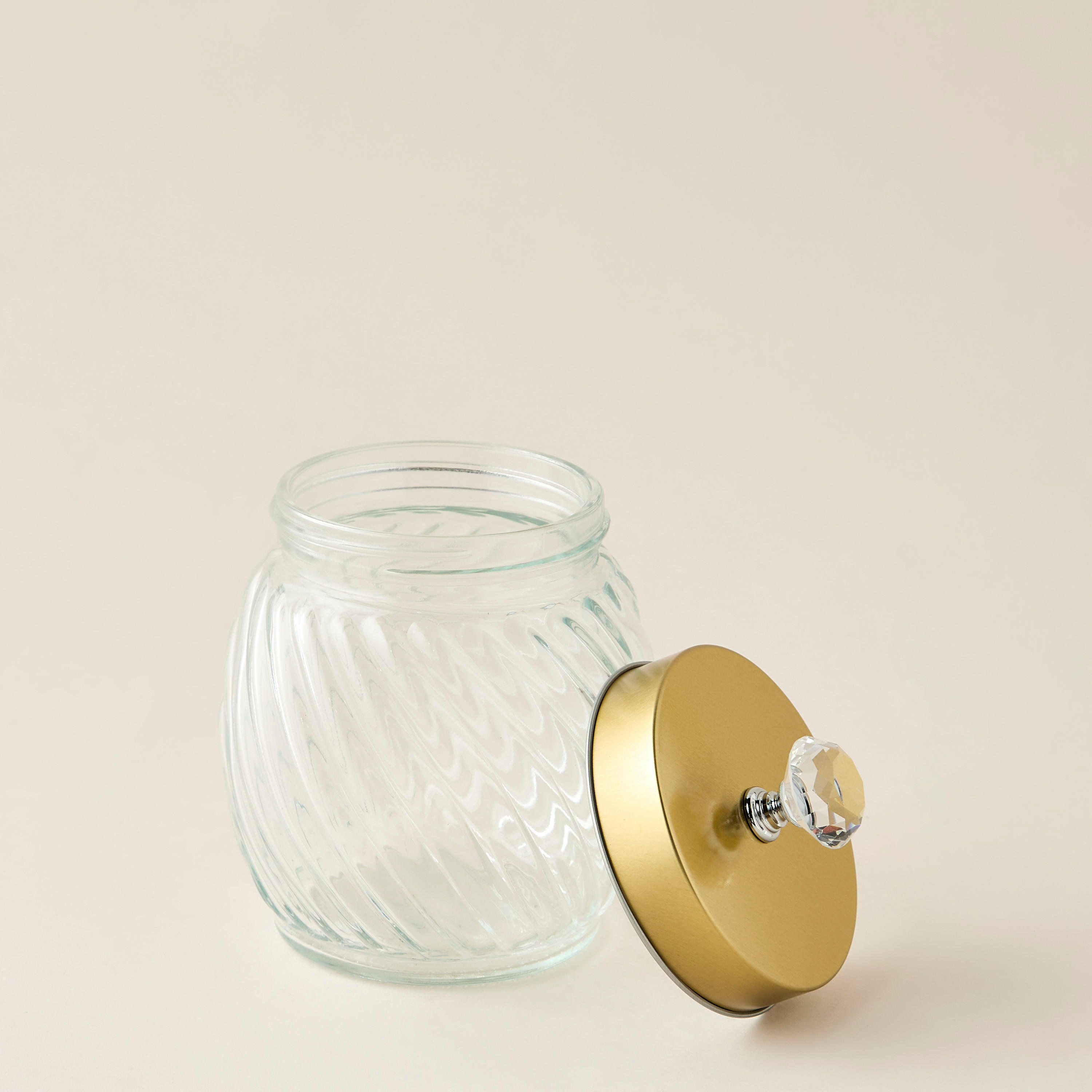 Ribbed 3-Piece Glass Canister Set with Knob Accent Lid - 960 ml-household-kitchen-foodstorage-containers-image-4