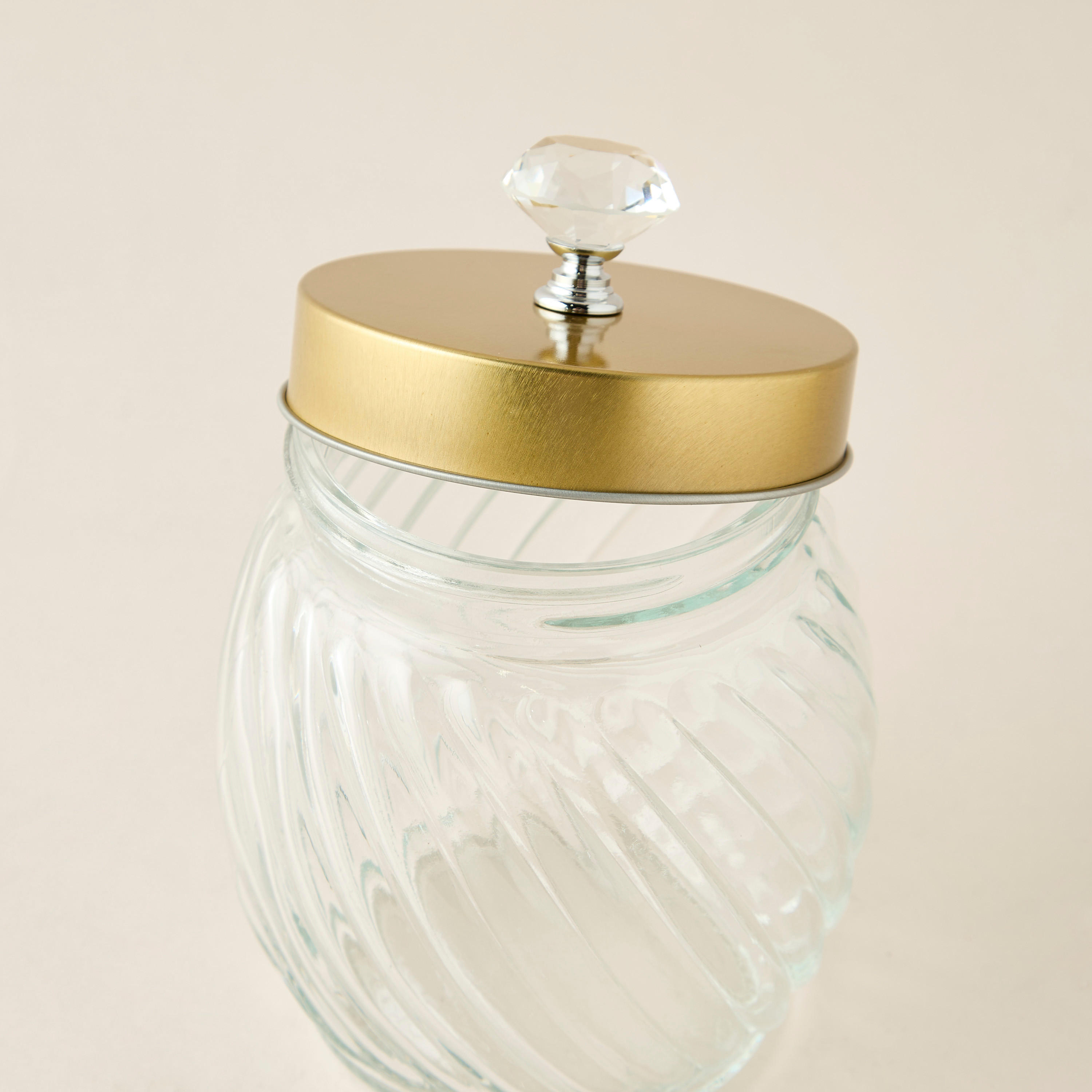 Ribbed 3-Piece Glass Canister Set with Knob Accent Lid - 960 ml-household-kitchen-foodstorage-containers-image-5