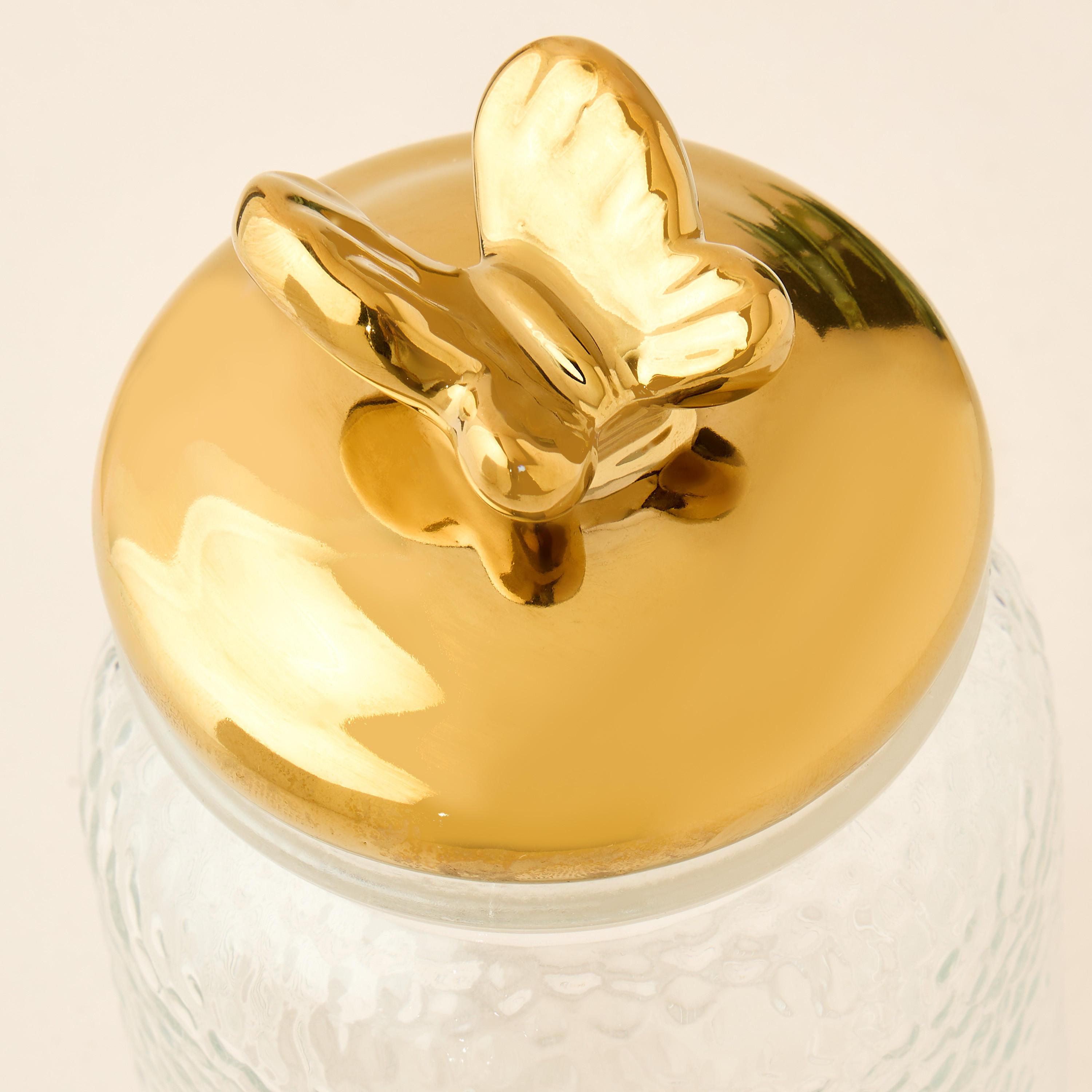 Textured Glass Canister with Butterfly Accent Lid - 980 ml-household-kitchen-foodstorage-canistersandjars-image-4