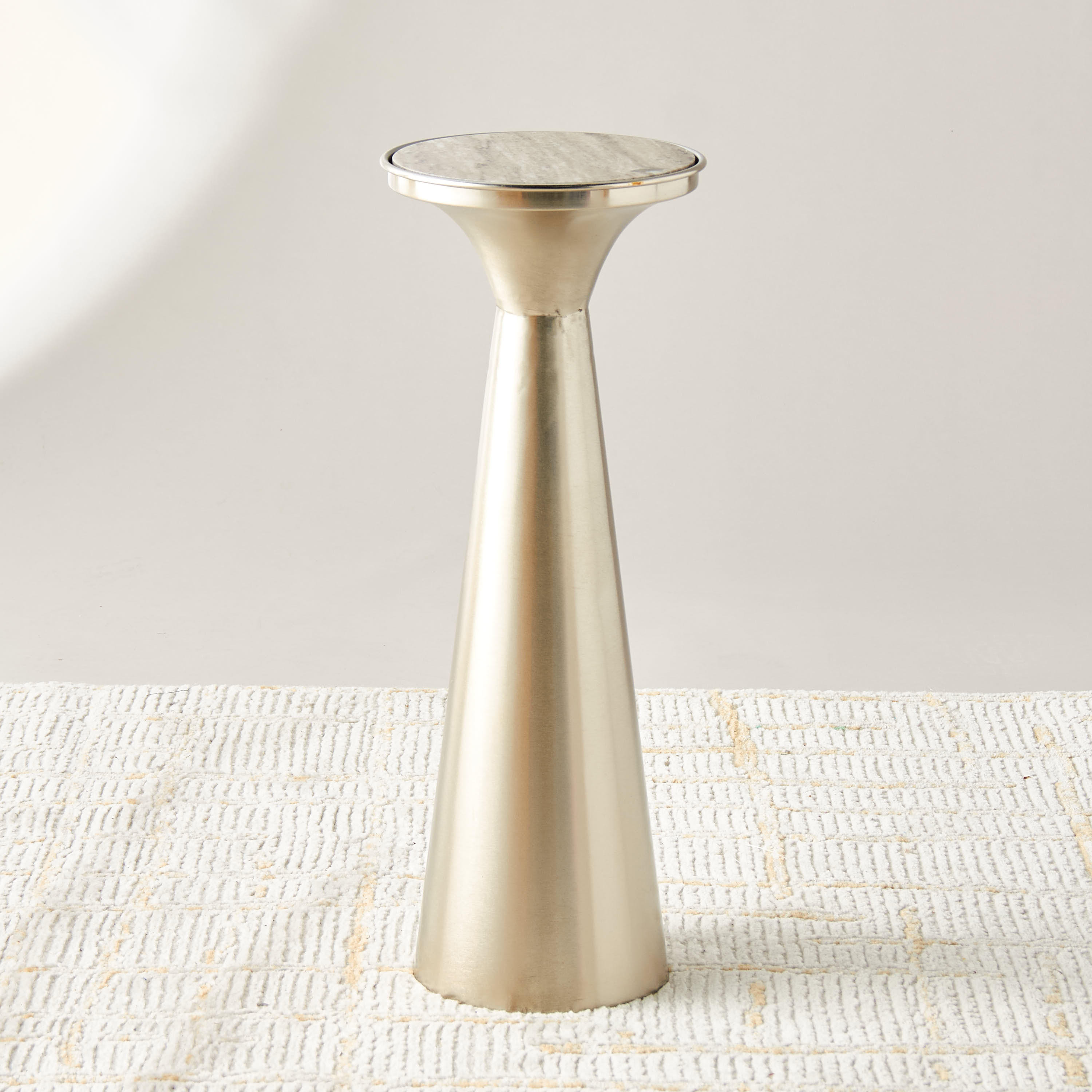 طاولة زينة بقاعدة بيدستال وسطح رخام - 20x54 سم-furniture-livingroom-sideandendtables-image-1