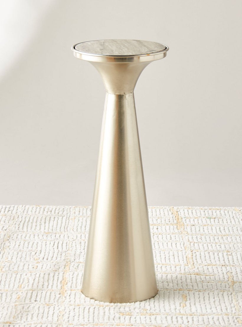 طاولة زينة بقاعدة بيدستال وسطح رخام - 20x54 سم-furniture-livingroom-sideandendtables-image-1