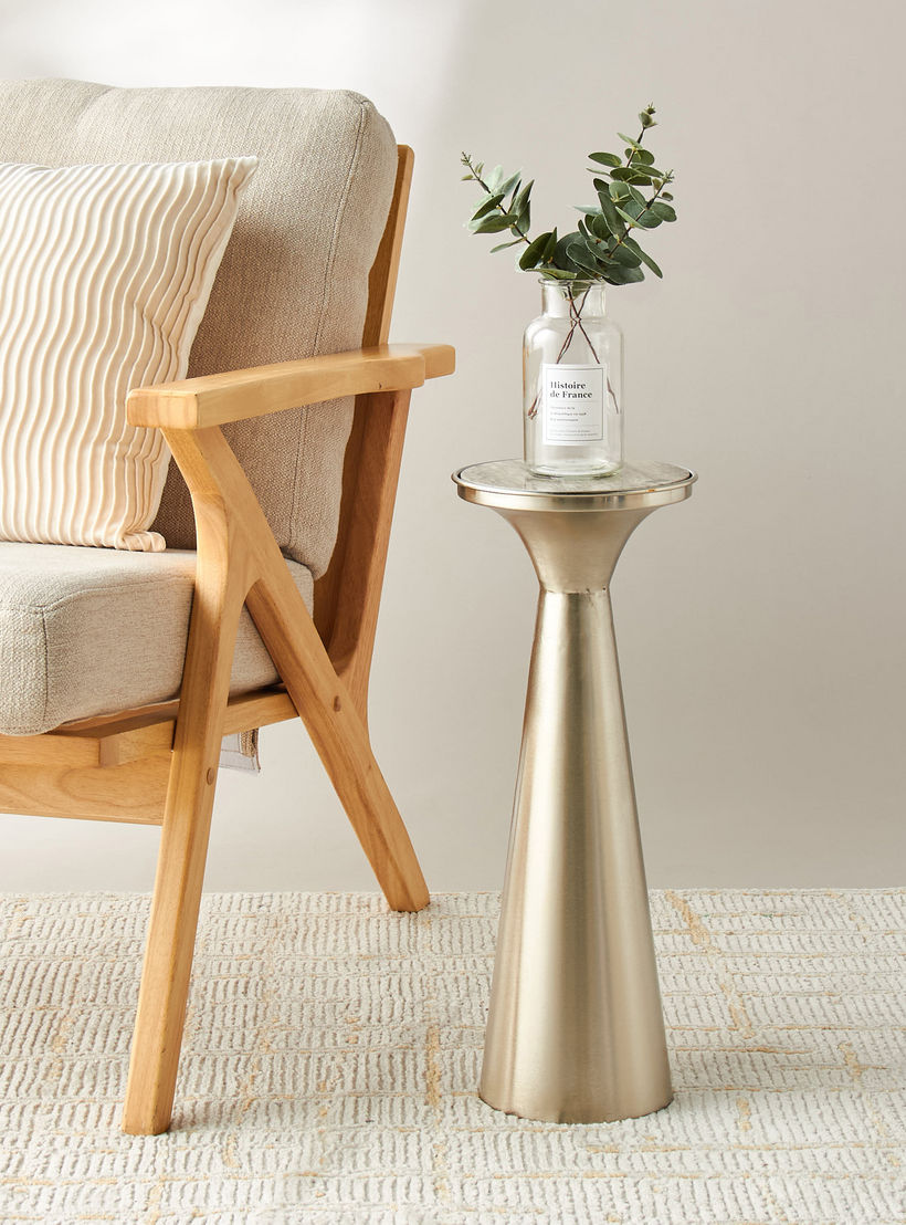 طاولة زينة بقاعدة بيدستال وسطح رخام - 20x54 سم-furniture-livingroom-sideandendtables-image-2