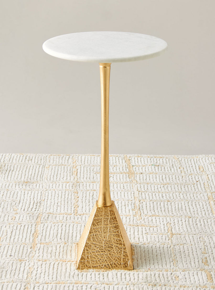 طاولة جانبية بسطح رخام وحامل ثلاثي بارز الملمس-furniture-livingroom-sideandendtables-image-1