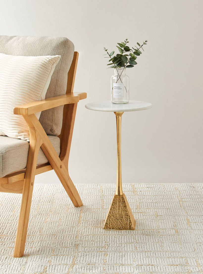 طاولة جانبية بسطح رخام وحامل ثلاثي بارز الملمس-furniture-livingroom-sideandendtables-image-2