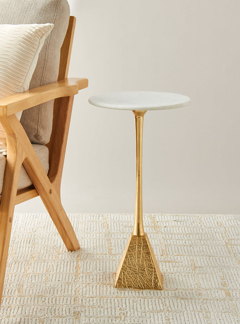 طاولة جانبية بسطح رخام وحامل ثلاثي بارز الملمس-furniture-livingroom-sideandendtables-image-3