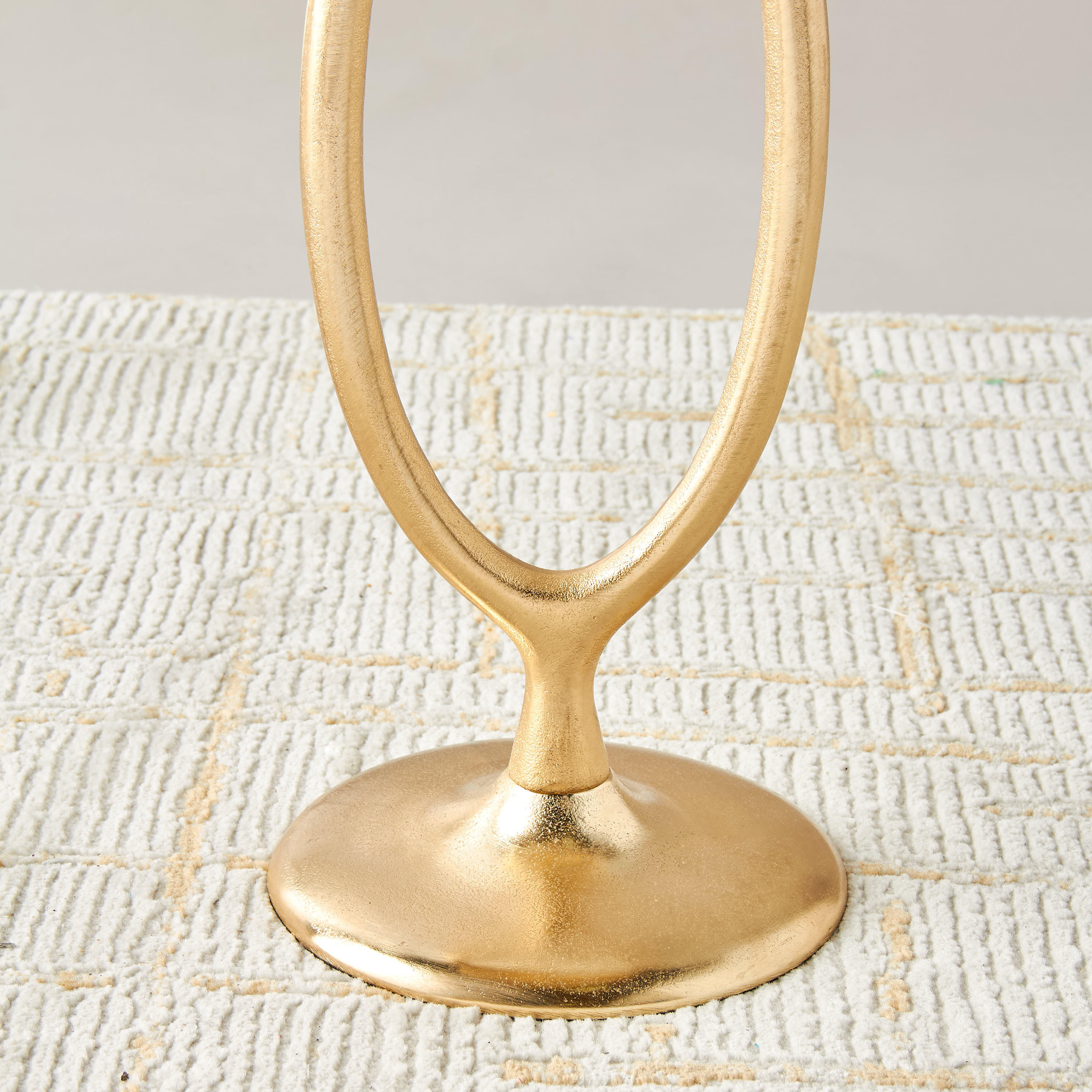 Ribbed Oval Metal Top Accent Table - 30x55 cms-furniture-livingroom-sideandendtables-image-5