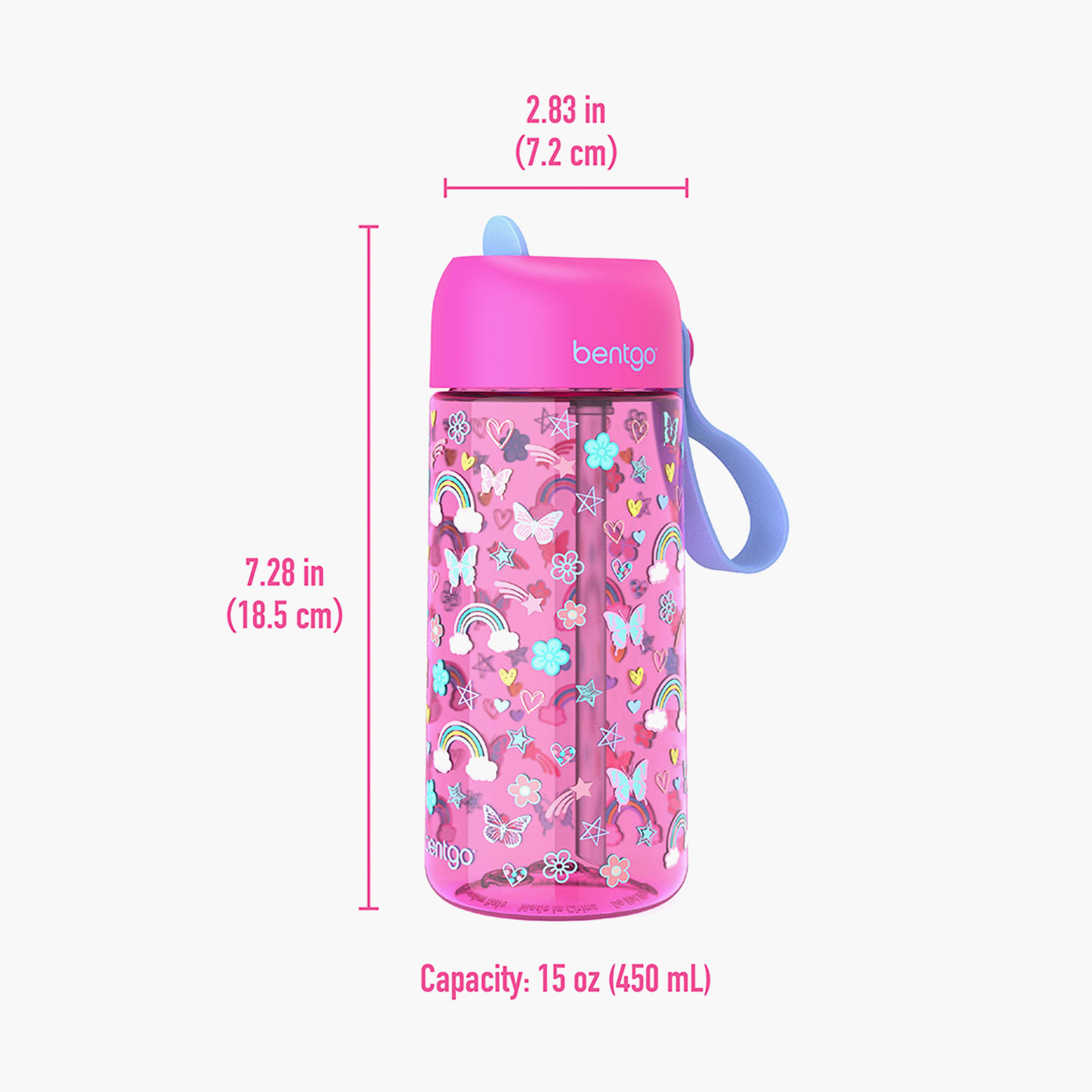 Bentgo Rainbow Butterfly Print Water Bottle - 450 ml-school-lunchessentials-lunchboxes-image-2