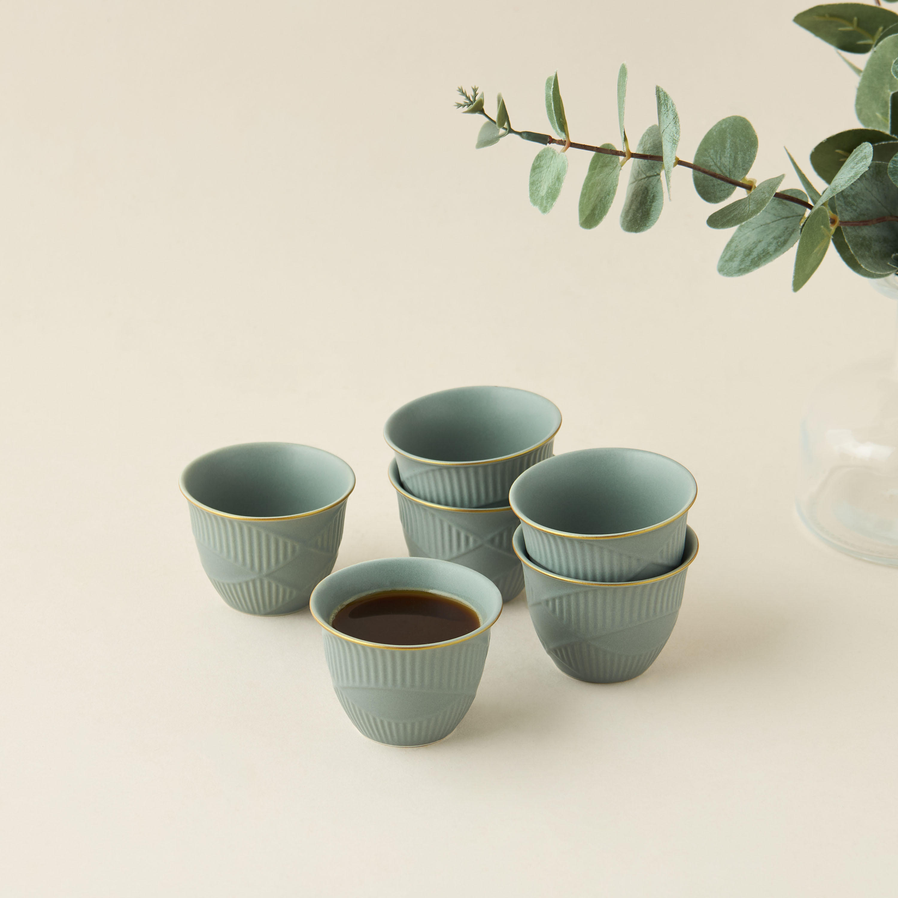 Hiba 6-Piece New Bone China Kahwah Cup Set - 70 ml-household-dining-teaandcoffee-teaandcoffeesets-image-2
